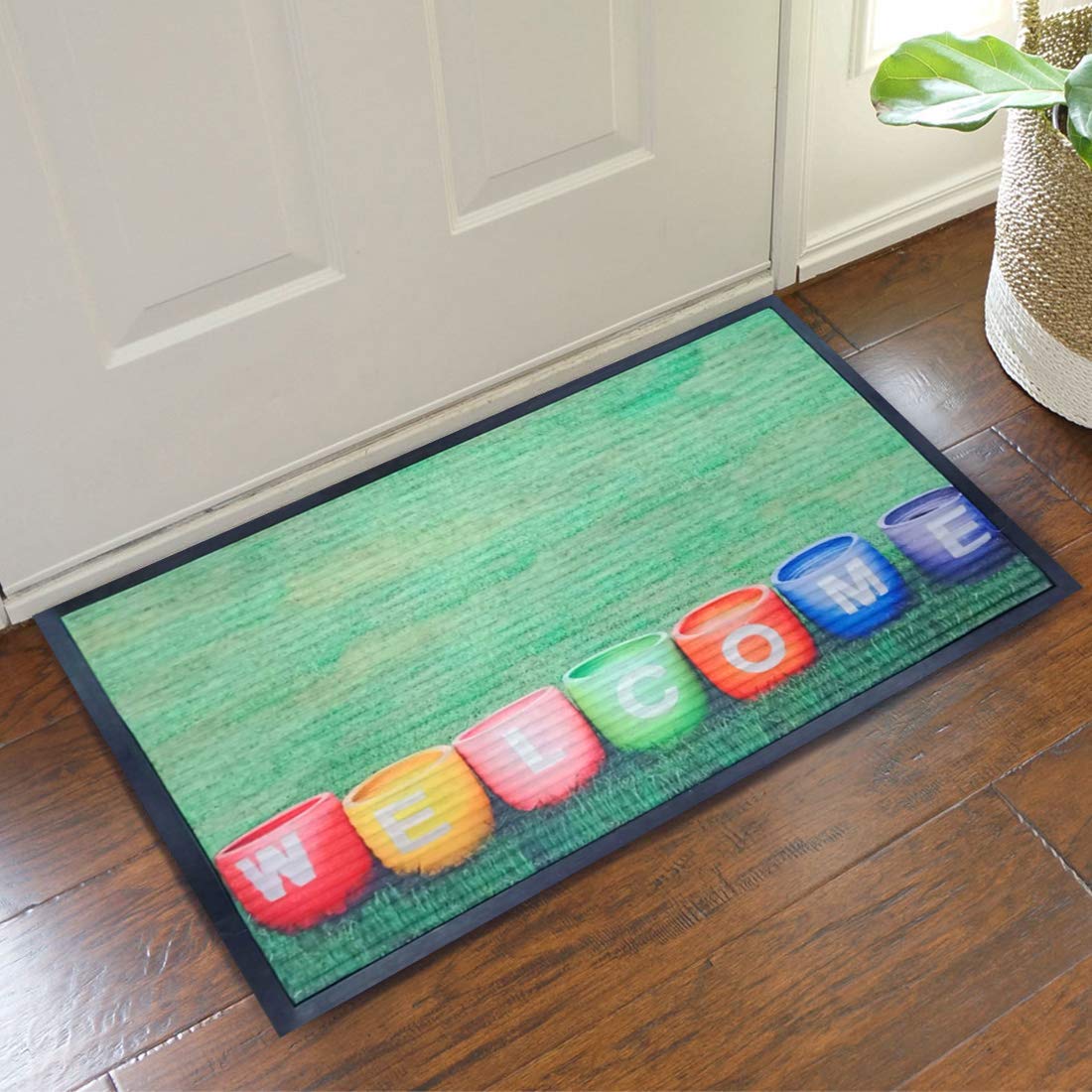 STATUS 3D Printed Digital Home/Living/Lobby/Bathroom/Office Sanatizing Entrance Rubber Door Floor Mat with Anti Slip Backing (15 x 23 Inch)