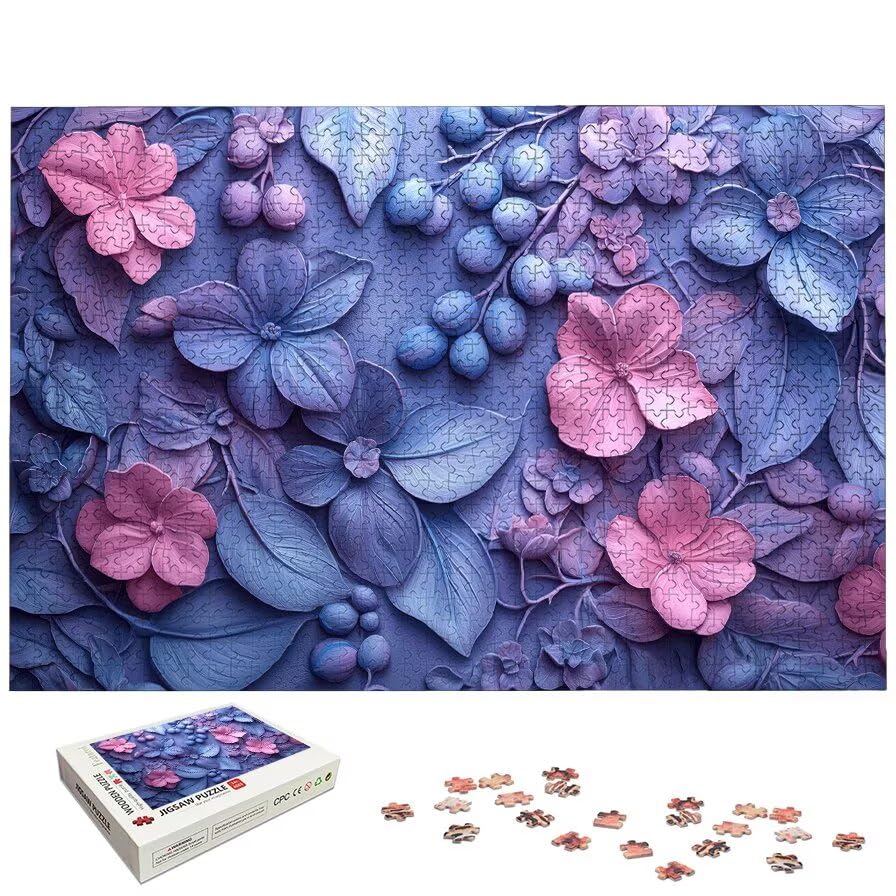 Puzzle 5000 Teile Blume, Abstrakt Puzzle 5000 Teile Erwachsene, Holzpuzzle Erwachsene mit Exquisiter Verpackungsbox, Klassische Puzzles für Die Ganze Familie, Holzpuzzle für Geschenke, Dekor, -7282