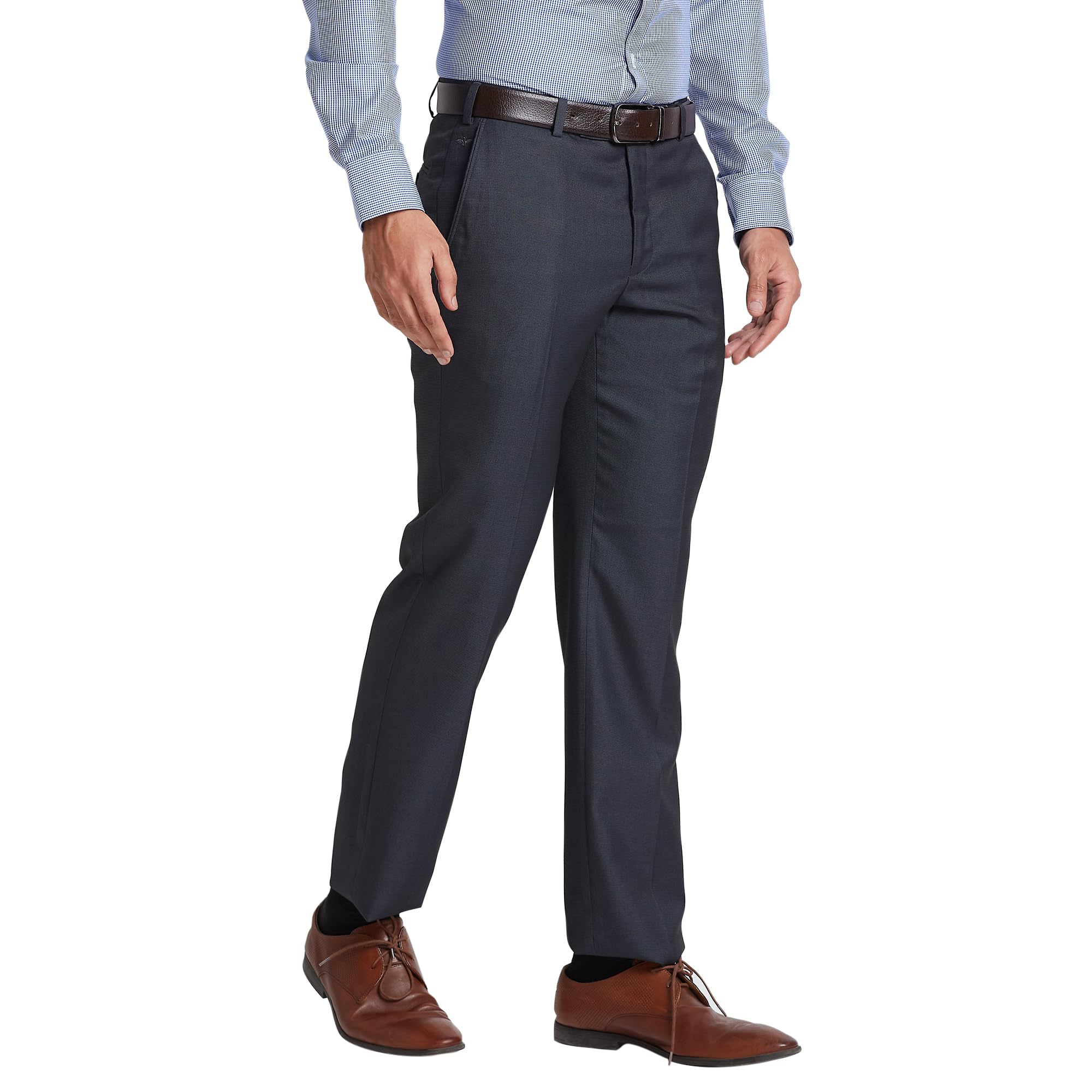 park avenue Men's Regular Fit Mid Rise Pants-picture-31