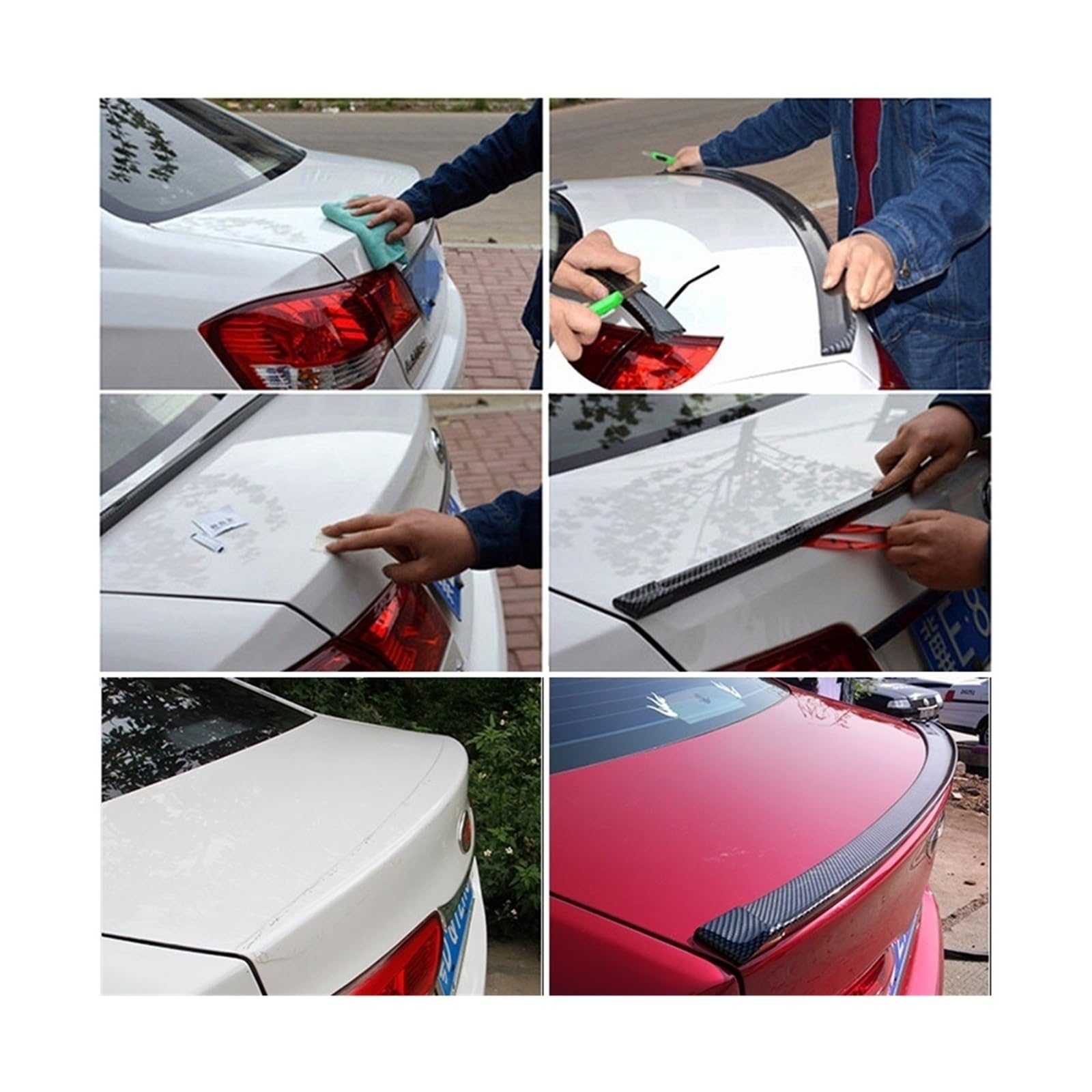 Muzhen Store Spoiler Universale 1.5M Spoiler Auto-Styling 5D in Fibra di Carbonio Spoiler Refit Fai da Te Compatibile con Audi Compatibile con BMW Compatibile con Toyota Compatibile con KIA Hyundai Co