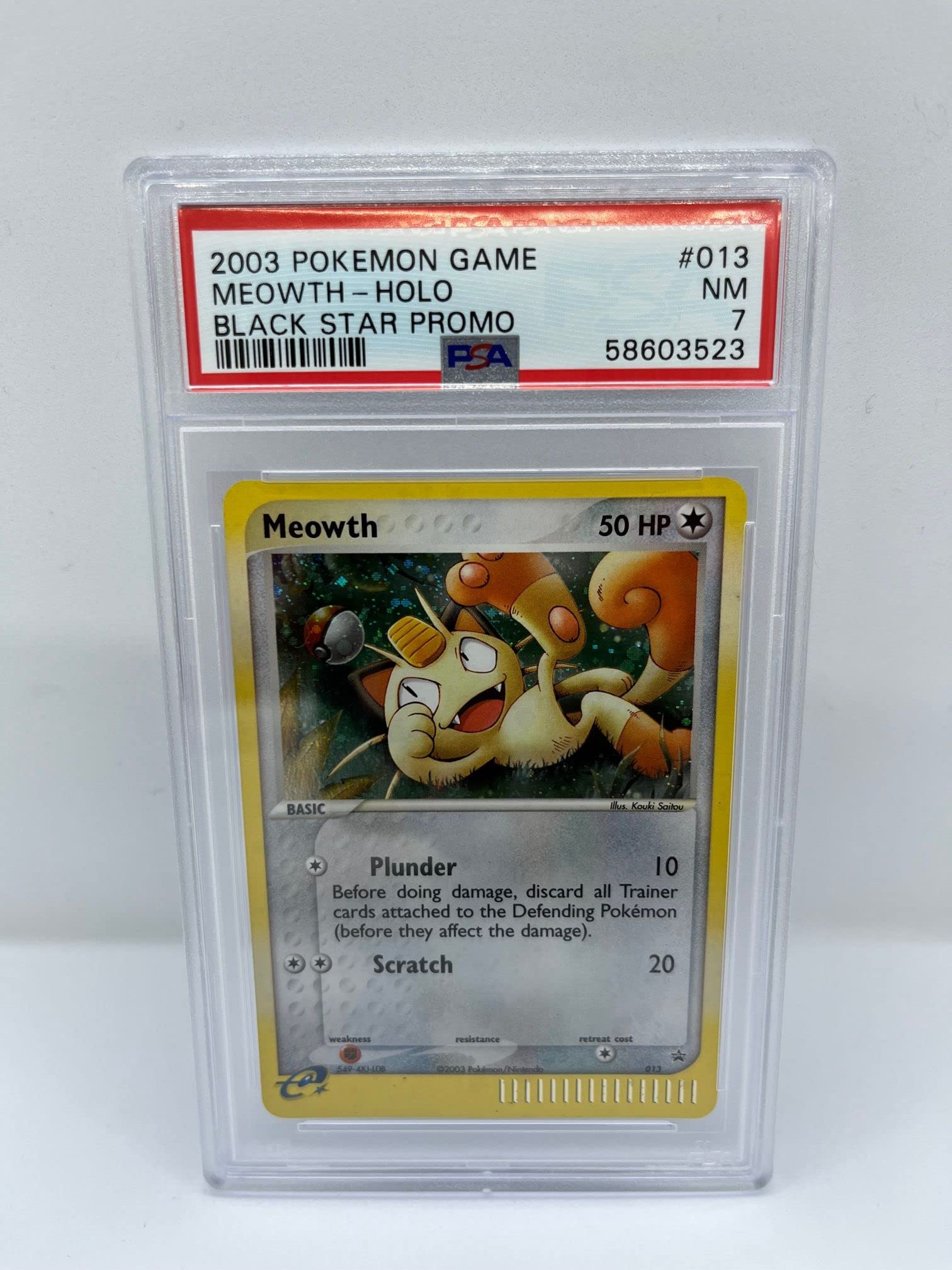 Meowth 013 PSA 7 Graded Promo Pokemon Card (2003 Pokemon Game