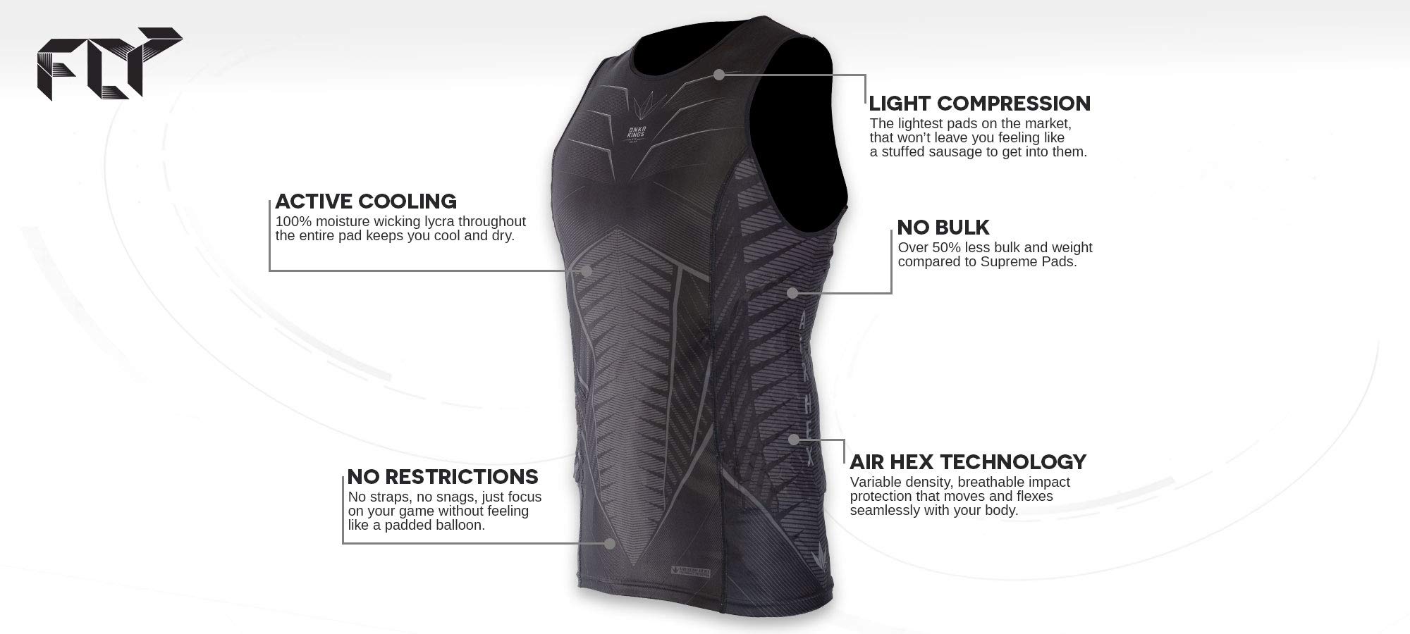 Bunkerkings Fly Compression Genouillères (Noir) XL/2XL