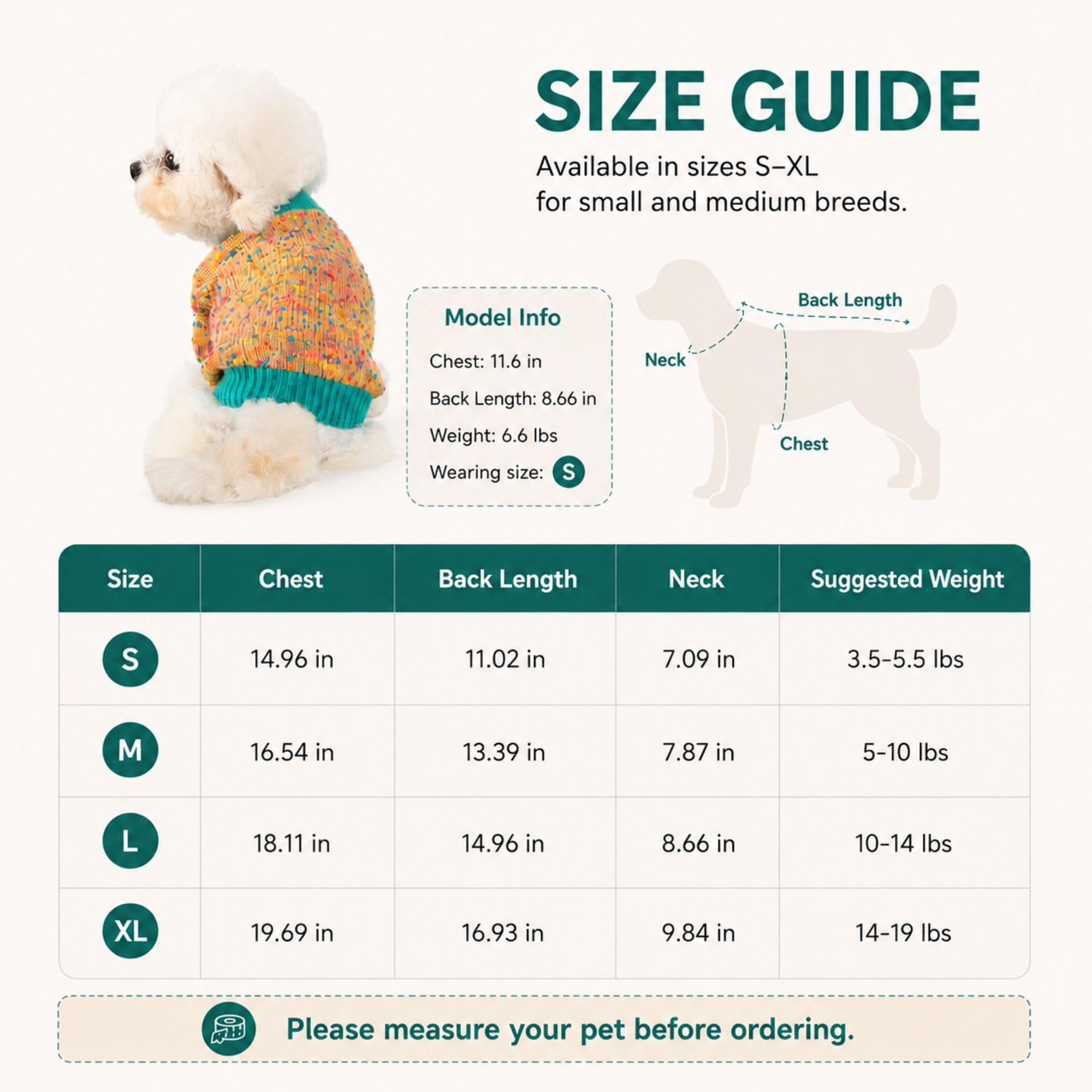 Pull pour chiens de taille moyenne, vêtements chauds pour chiot, jaune | Cardigan tricoté confortable avec boutons, bordure côtelée pour plus de chaleur, coupe extensible pour l'automne et l'hiver