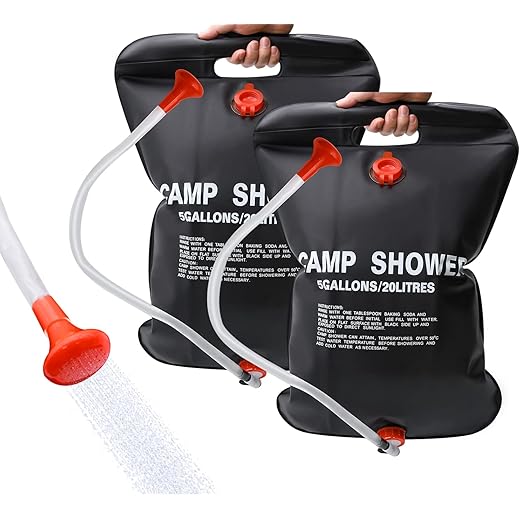 DkOvn Solar Shower Bag 2 Pack 5 Gallons