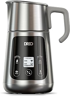 All-in-1 BaristaMaker Milk Frother, Electric Foam Frother for Latte Art Microfoam and Coffee, 15oz/450ml Automatic Milk Warmer with 30 Drinks, Dishwasher Safe, Dairy/Plant-Based Milk