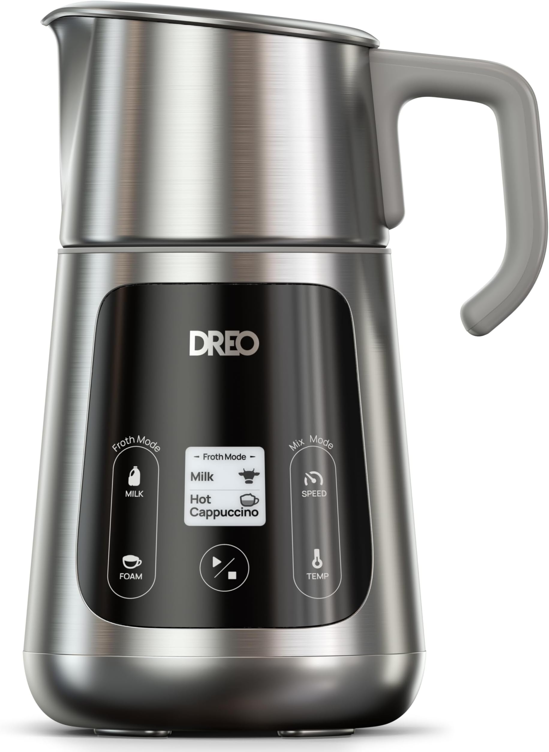 Dreo All-in-1 Milk Frother, Automatic Foam Maker for Latte Art-level Microfoam and Hot/Cold Coffee, 27oz/800ml Electric Milk Warmer with 30+ Drinks, Dishwasher Safe, Dairy/Plant-Based Milk, Star Light