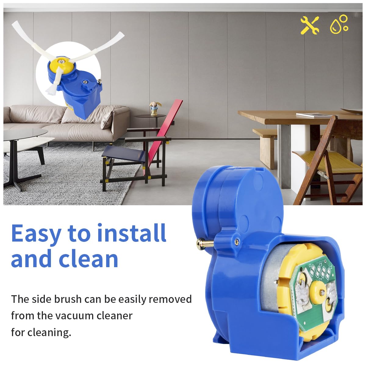 Motore Spazzola Laterale E Modulo Per IRobot Roomba Serie 500-900 - Ricambio