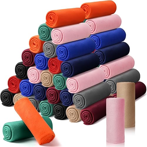 Miniatura 8 de Paquete de 40 mantas de forro polar a granel de 60 x 50 pulgadas, suave y ligera, manta cálida de felpa y acogedora manta de forro polar para