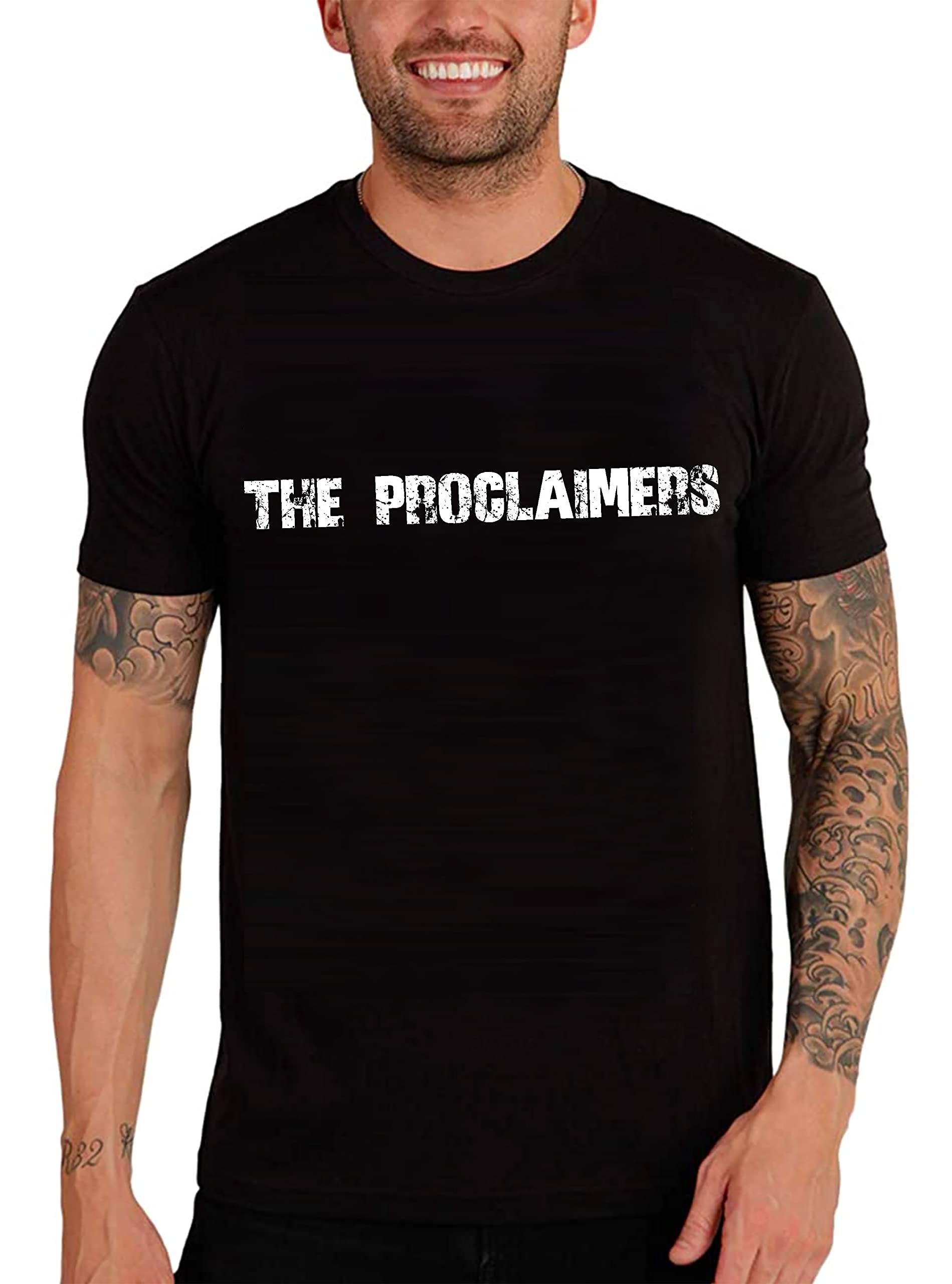 Ultrabasic Men's Deep Black Graphic T-Shirt The Proclaimers Eco-Friendly Limited Edition Short Sleeve Tee-Shirt Vintage Birthday Gift Novelty Xl