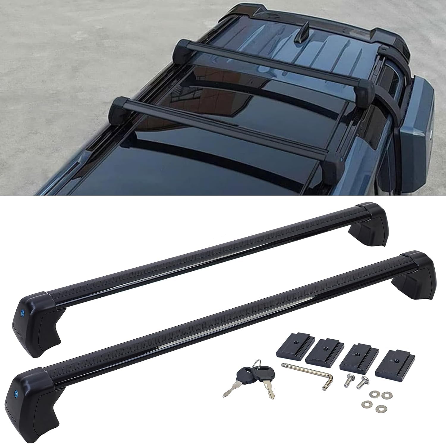 Premium poprzeczki dachowe kompatybilne do Land Rover Defender 110 L663 2019, Bagaznik dachowy o dużej nośności do boksu dachowego i uchwytu na rowery