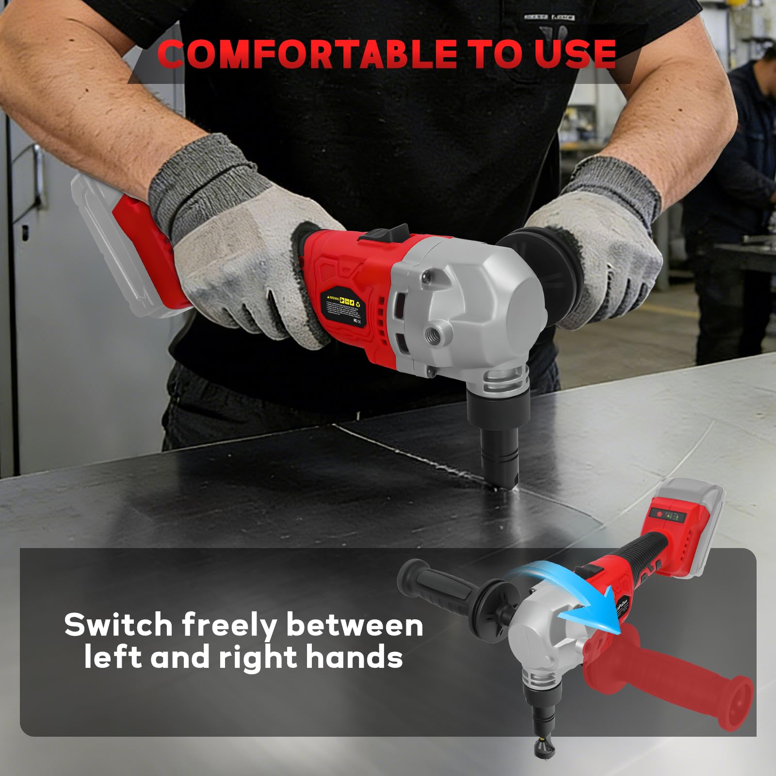 Nibbler de metal inalámbrico para batería Milwaukee de 18 V, cortador de metal sin escobillas con 3 velocidades, cortador eléctrico de acero para acero inoxidable, aluminio, 30000 RPM, bolsas