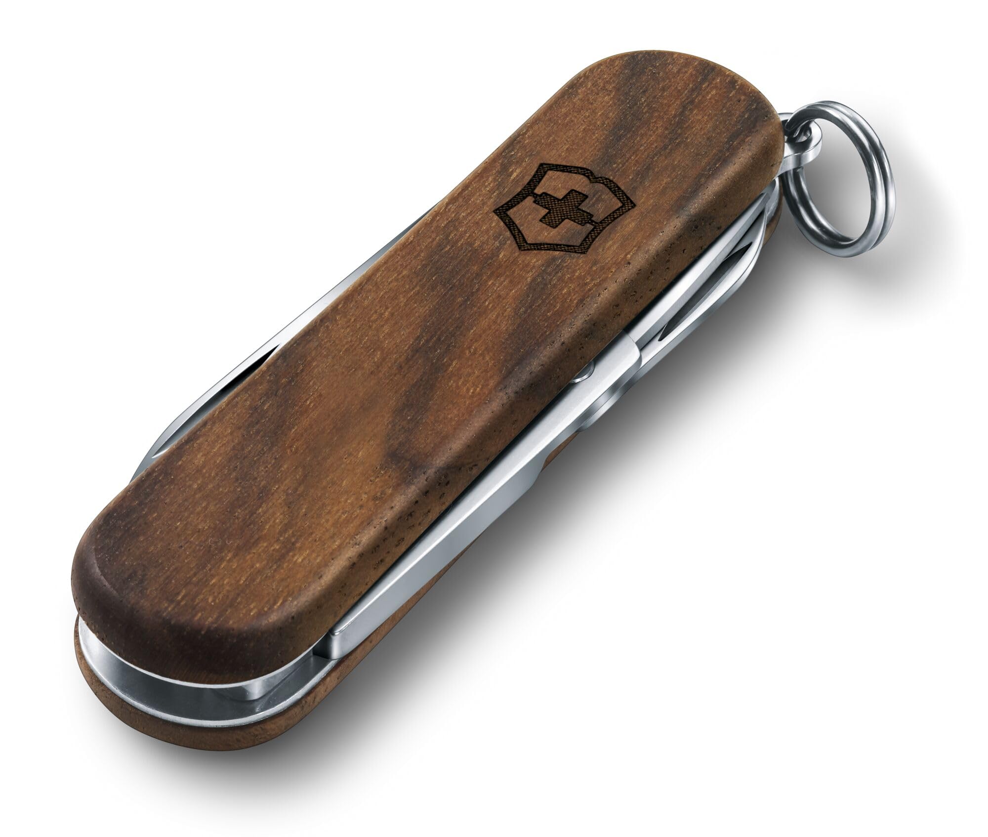 Victorinox, Classic SD Wood, Couteau de Poche Suisse, Multifonction, Léger, 5 Fonctions, Petite lame, Lime à ongles, Tournevis 2,5 mm