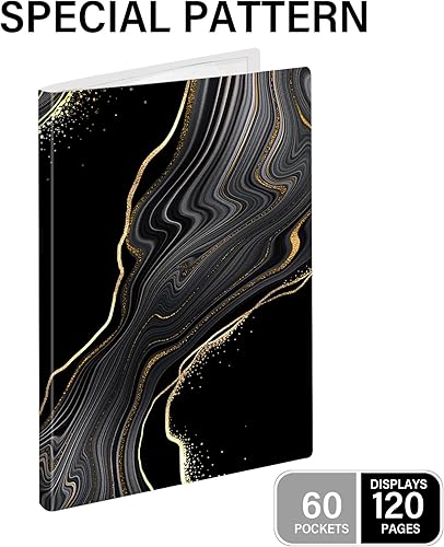 Miniatura 3 de GABraden Carpeta con fundas de plástico, 60 bolsillos para presentaciones, 8.5 x 11 pulgadas, 120 páginas, carpeta con protectores de hojas de 8.5 x