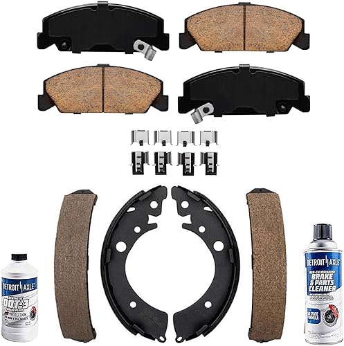 Miniatura 1 de Detroit Axle - Pastillas de Freno Zapatas de Freno para Honda Civic 1992-2000 1993 1994 1995 1996 1997 1998 1999 Pastillas de freno de cerámica