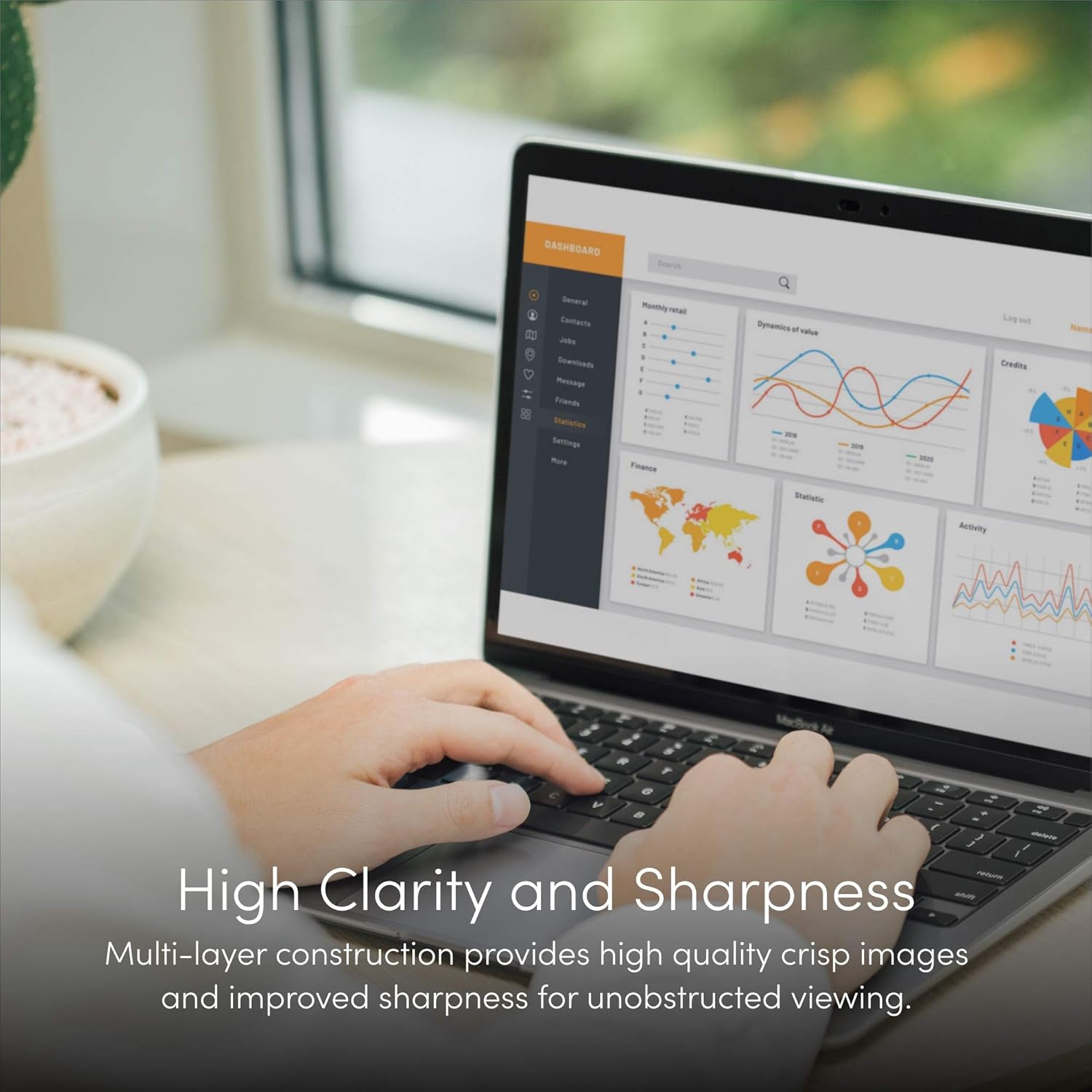 Moshi iVisor XT Clear Screen Protector for 13" MacBook Pro/Air 13", Easy-installation, Bubble-proof, Washable & Reusable, for MacBook Pro 13 (2016-2020)/Air 13 (2018-2020), Clear