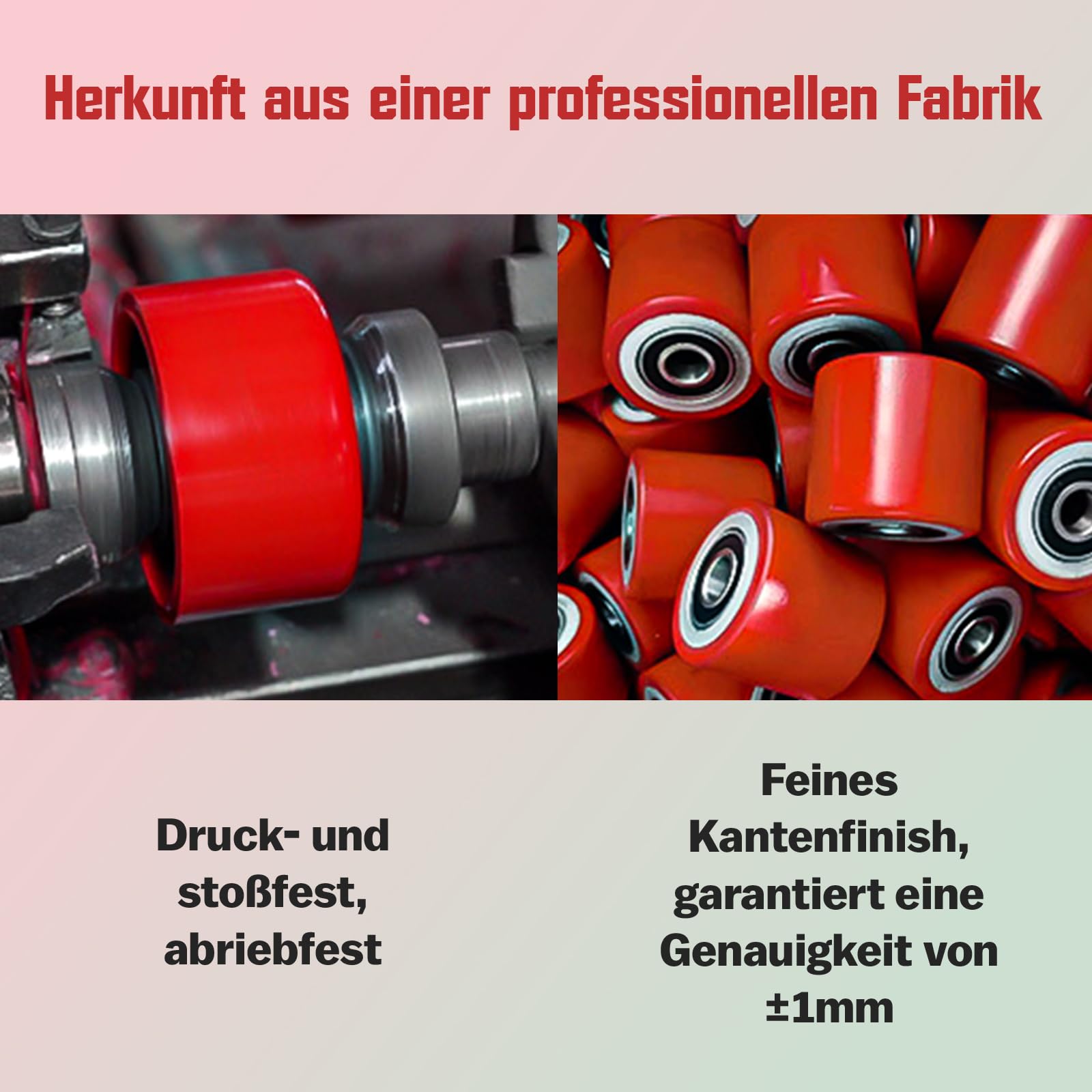 4 stuks hefwagenwielen polyurethaan 82 x 60 mm, met kogellagers, wielen voor hefwagen, reservewielen, looprol, diameter 82 mm, breedte 60 mm, as 20 mm, maximale belasting: 550 kg