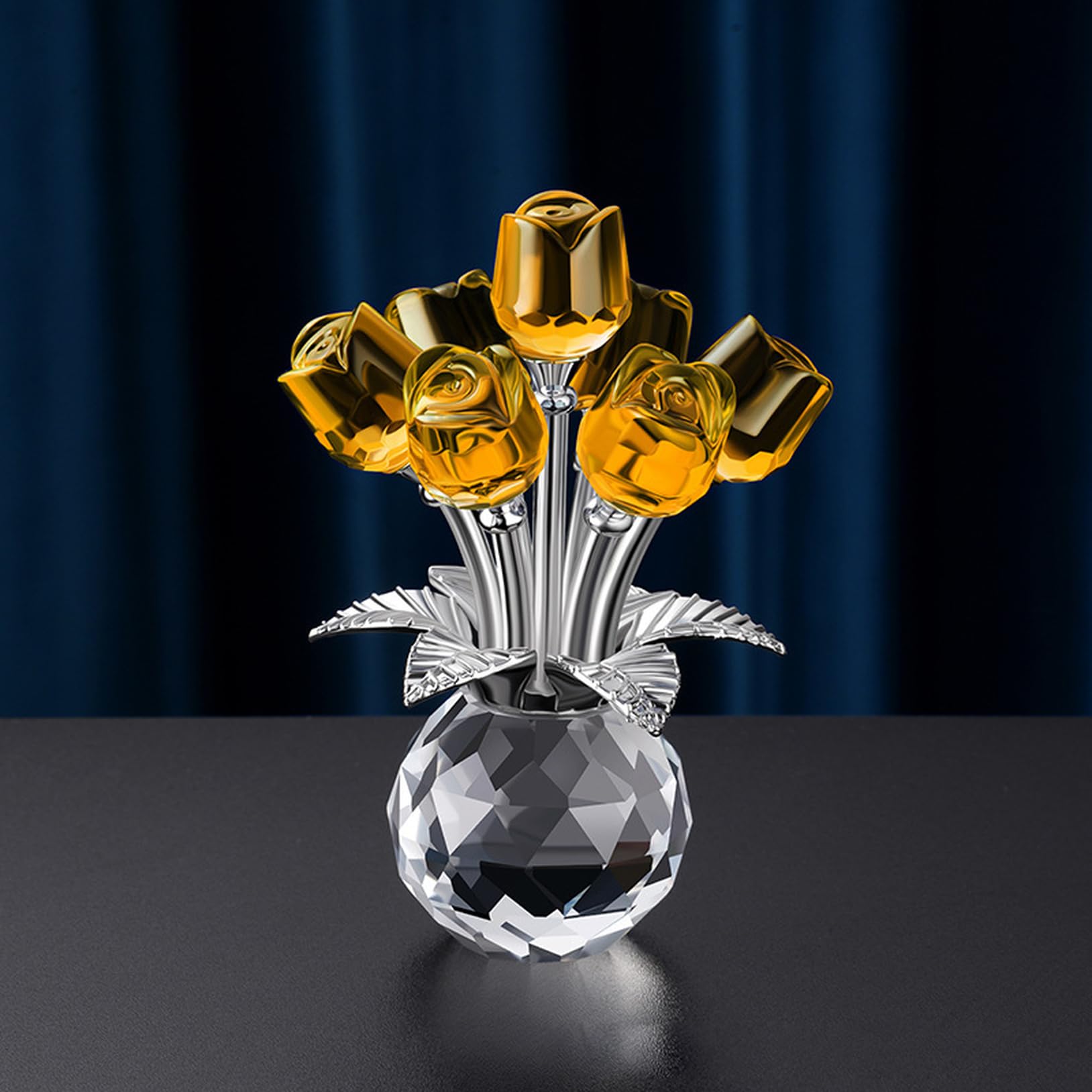 Amazon.co.jp: JAnjiaLxY かわいい フラワー ガラス 置物 クリスタル