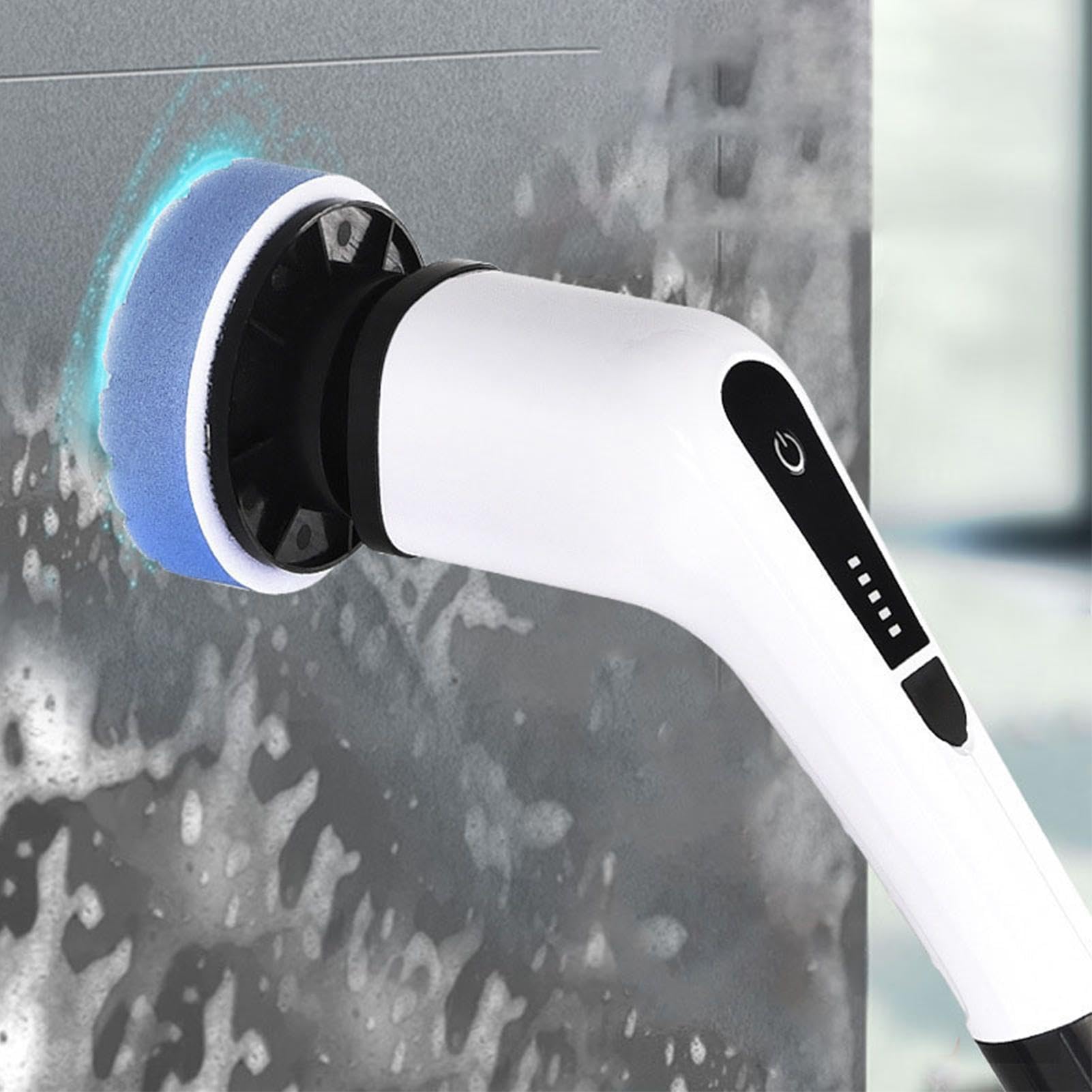 Cepillo Eléctrico de 2500 mAh Limpiador sin cables Recargable, Cabezales | 2 velocidades ajustables de cepillo de limpieza Parrilla, Juntas, Fregadero