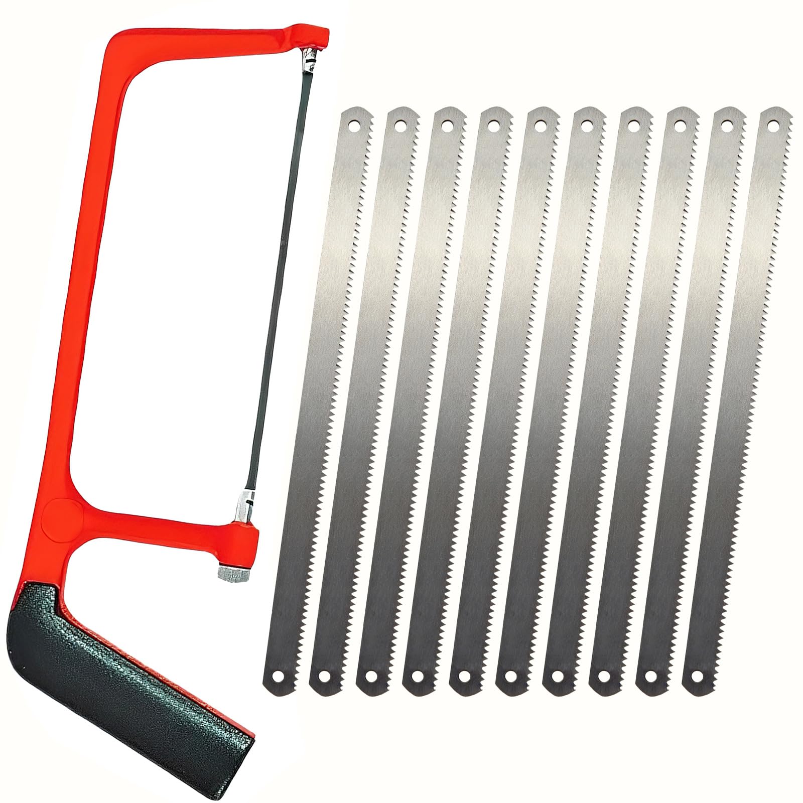 Sierra de Arco Mini Con 10 Hojas de Acero, Pequeña Sierra para Metales, Sierra de Mano, Minisierra de Mano para Sierra de Corte de Madera de Plástico deTubería de PVC