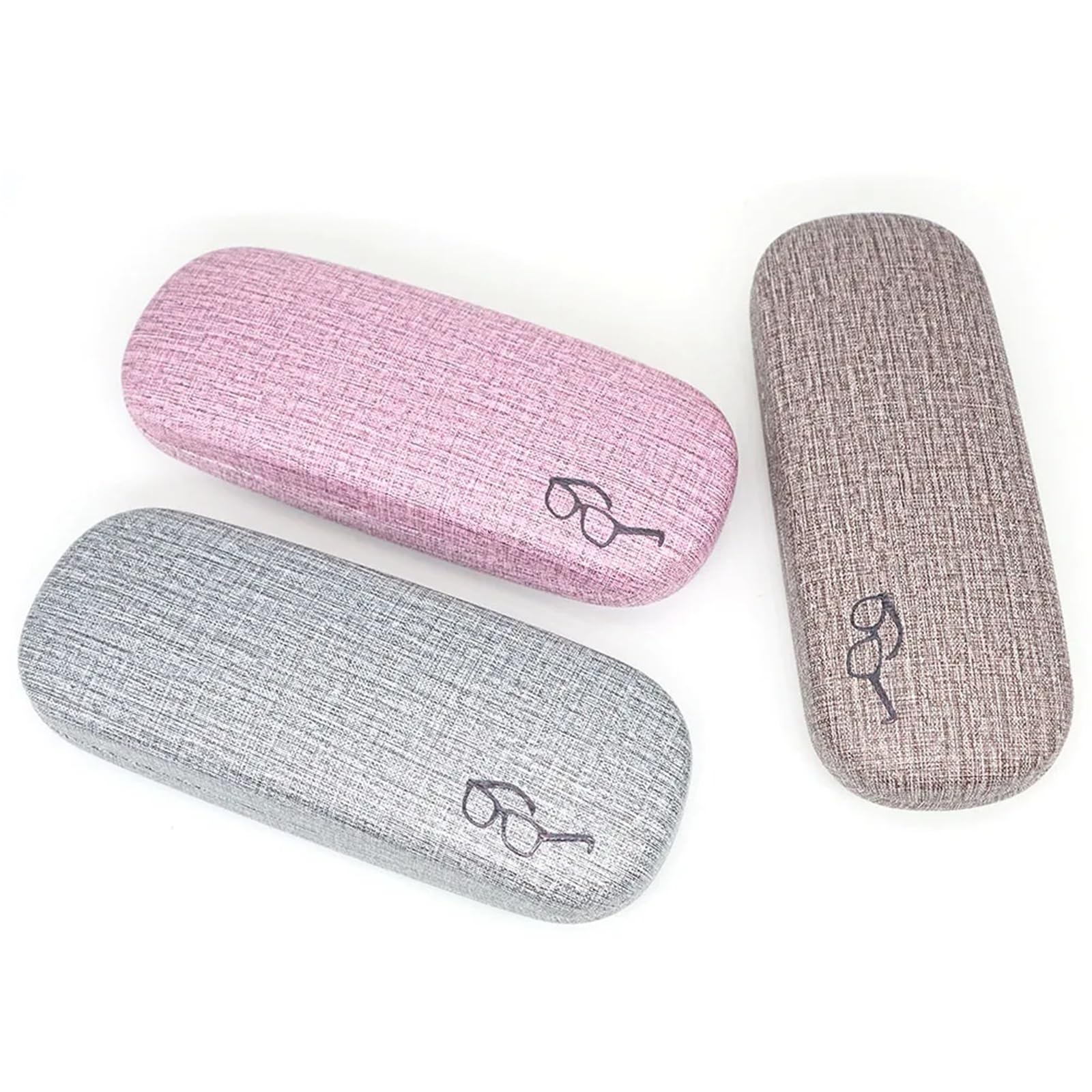 Custodia rigida for occhiali da 2 pezzi for Tessuti di lino protettiva for donna Uomo Occhiali sole Porta for Per Occhiali