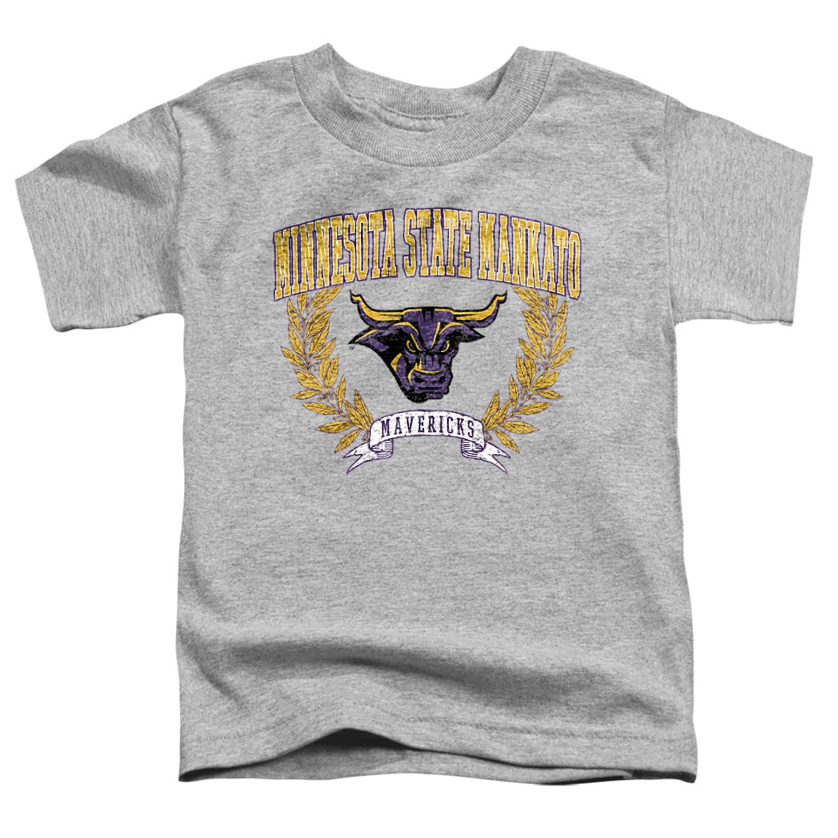 LOGOVISION Minnesota State University, Mankato Laurels Dark Kids T Shirt (3) for Toddler Boys and Girls, Athletic Heather