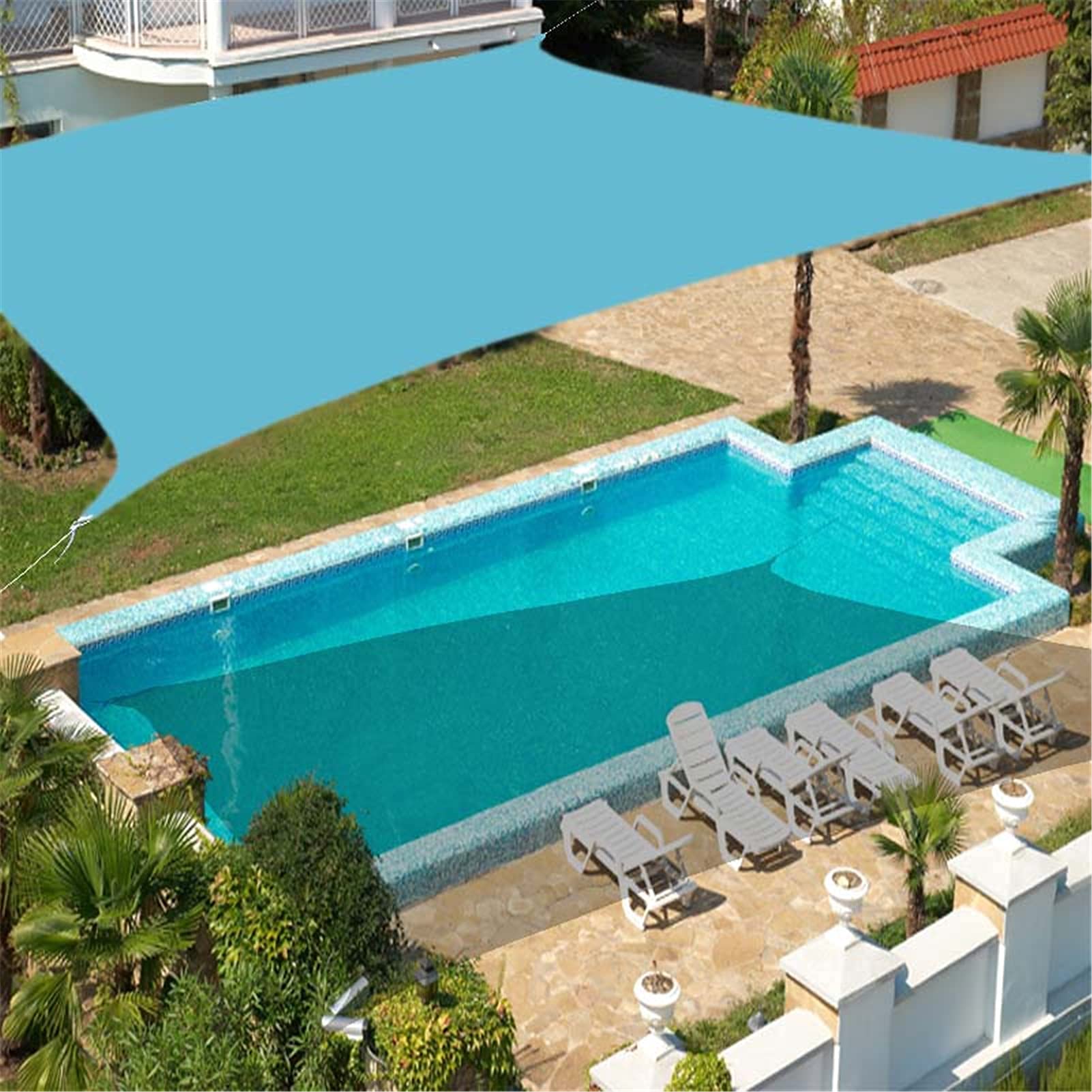 Vela parasole giardino 3X6M rettangolare, 21 colori, baldacchino esterni impermeabile traspirante, baldacchino tenda sole protezione UV al 90%, telo ombreggiante patio/giardino/prato/cam