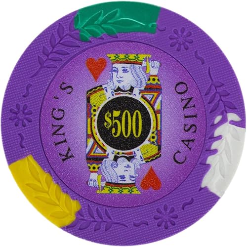 Brybelly King's Casino Premium Poker Chip 0.49oz Heavy yweight Clay Composite - Paquete de 50 disponible en Yaxa Colombia