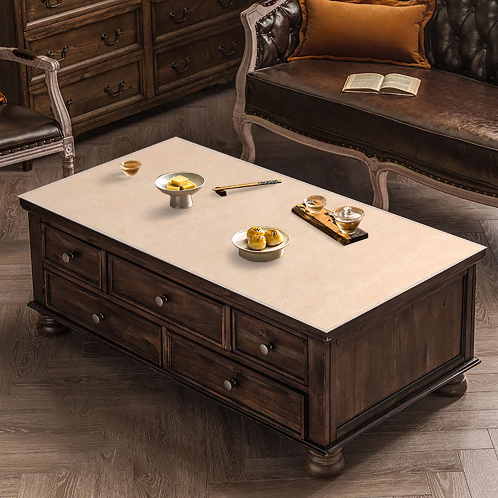 Elegante runner da tavolo per TV in pelle, largo 45,7 cm, per finestre a bovindo e decorazione per la casa, perfetto per matrimoni e scrivanie, disponibile nelle misure da 91,4 a 355,6 cm (bianco