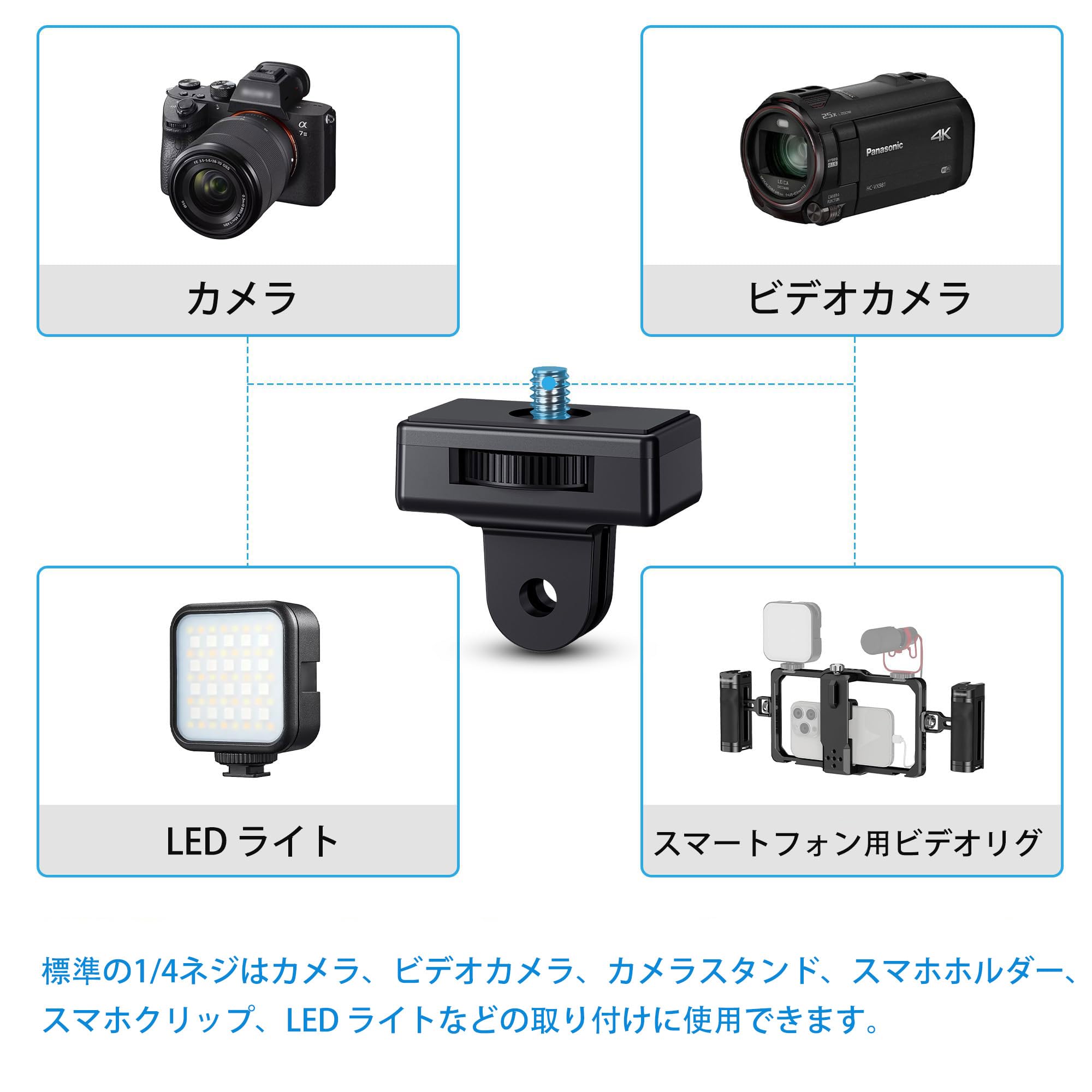 Amazon | JJC 2個入り カメラマウント アクションカメラ マウント 1/4