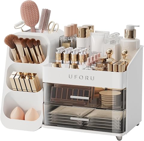 UFORU Makeup Organizer Countertop with Brush Holder for V...