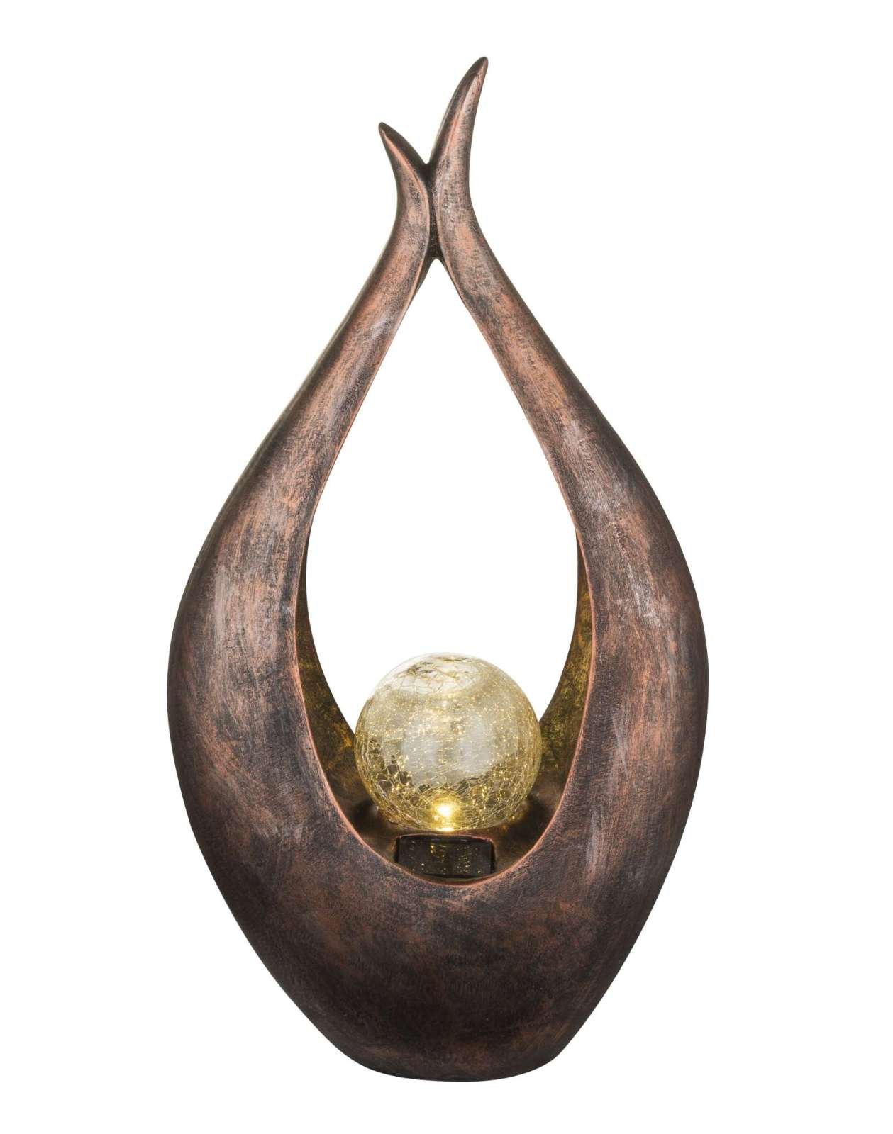Lampe solaire LED Crackle Bronze clair
