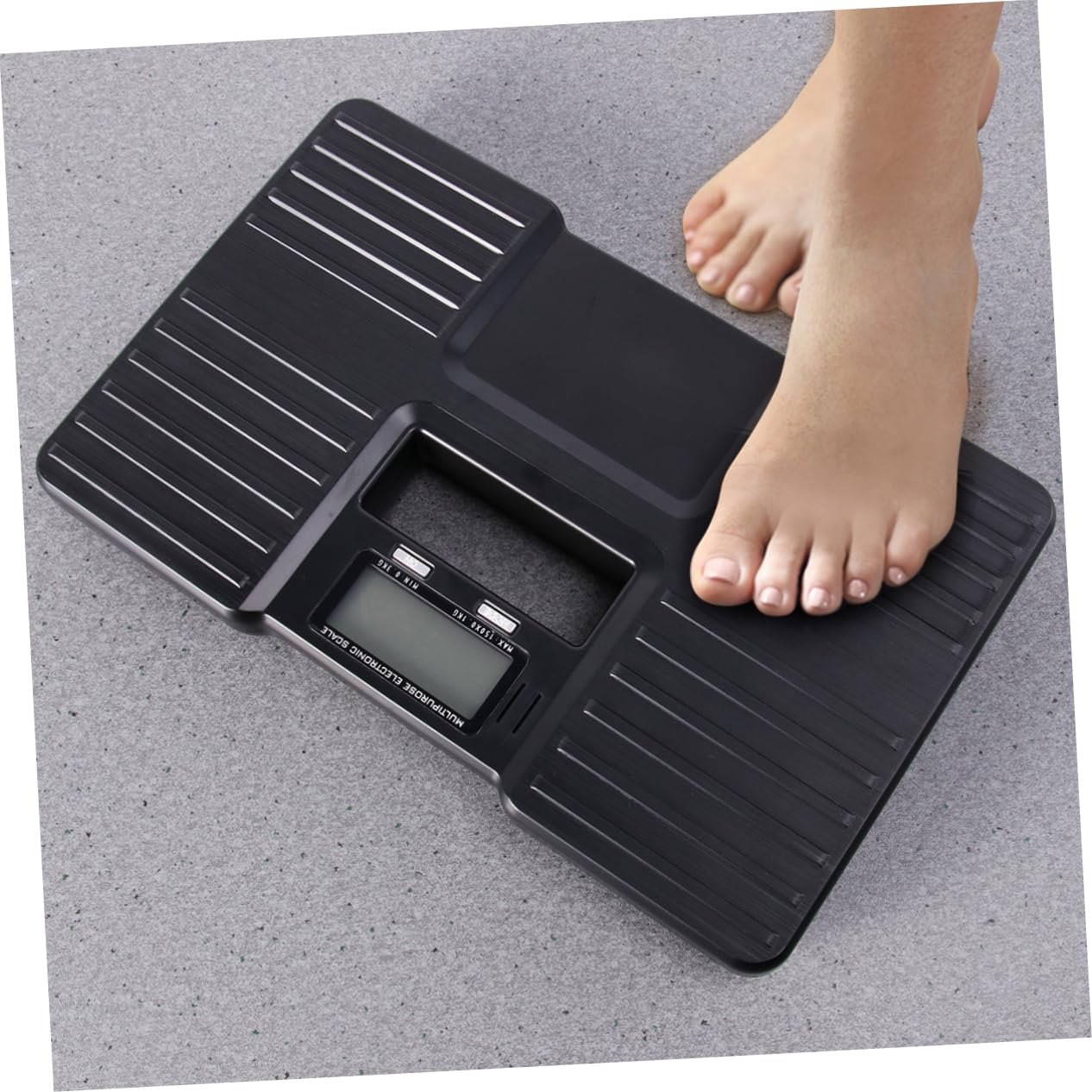 Bilancia Digitale Corpo e Bagagli 150kg Plastica Nera | Retroilluminazione, Spegnimento Automatico, Alimentazione 2 X Aaa Non Incluse