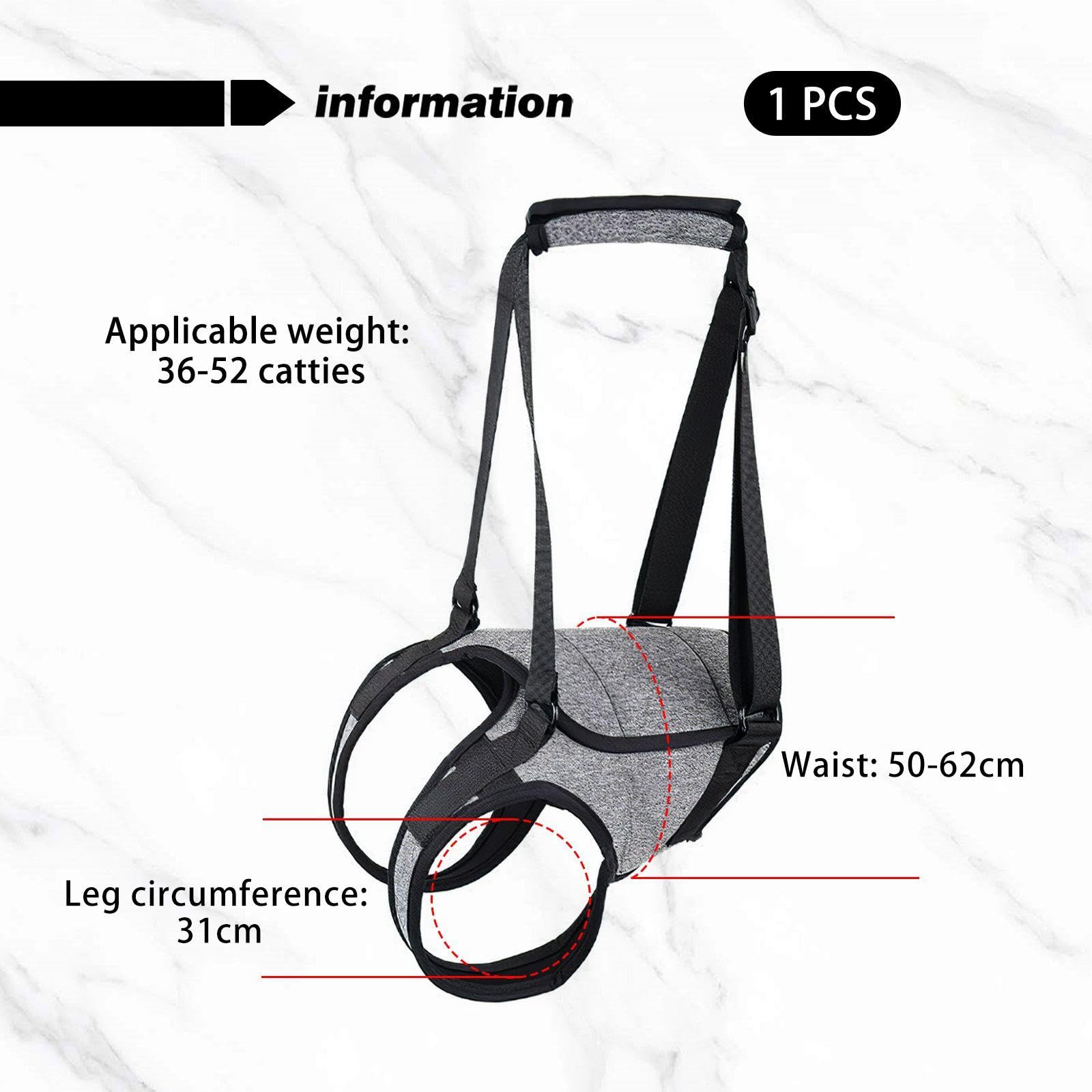 YSDYY 1 Piece Of Dog Walking Auxiliary Harness, Dog Traction Harness, Pet Supplies, Dog Travel Supplies, Grey - Image 2