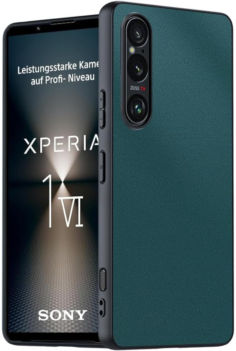GruattreayCarbon Fiber Texture Leather Compatible with Sony Xperia 1 VI 5G Case Cover Ultra Thin Shockproof Back for Sony Xperia 1 VI (Teal)