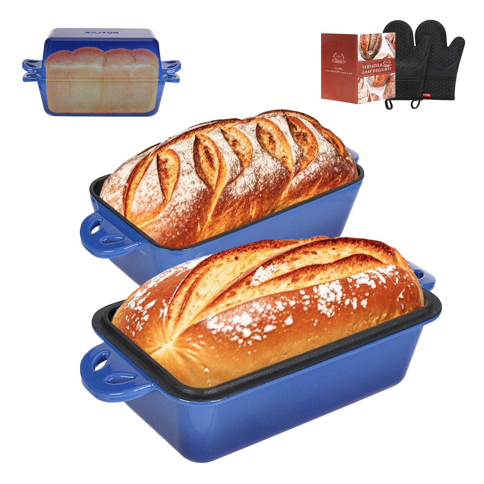 AILITOR 9x5 Enameled Cast Iron Loaf Pan