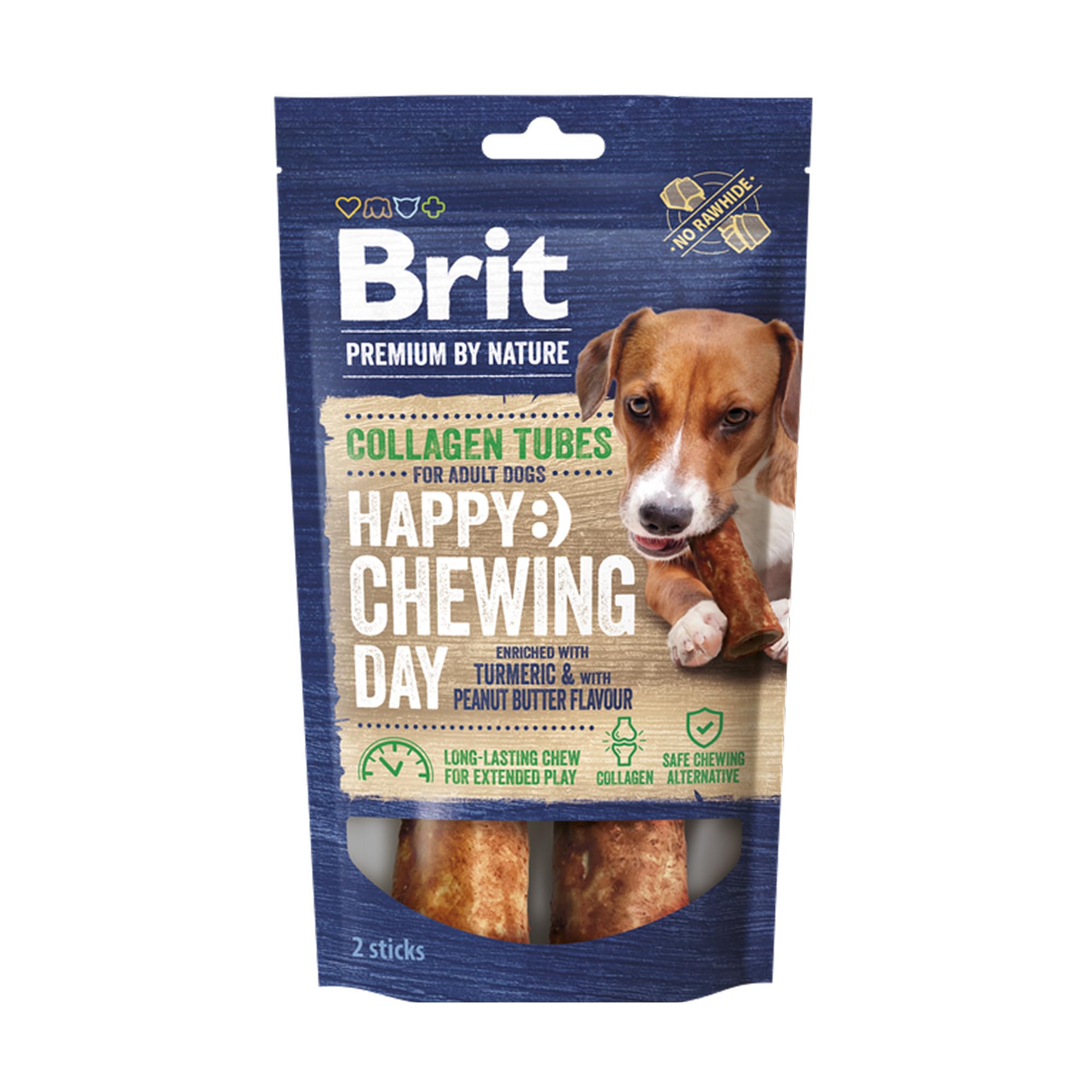Brit Premium by Nature Lot de 2 Rouleaux de collagène à mâcher pour Chien, collagène de bœuf et Beurre d'arachide