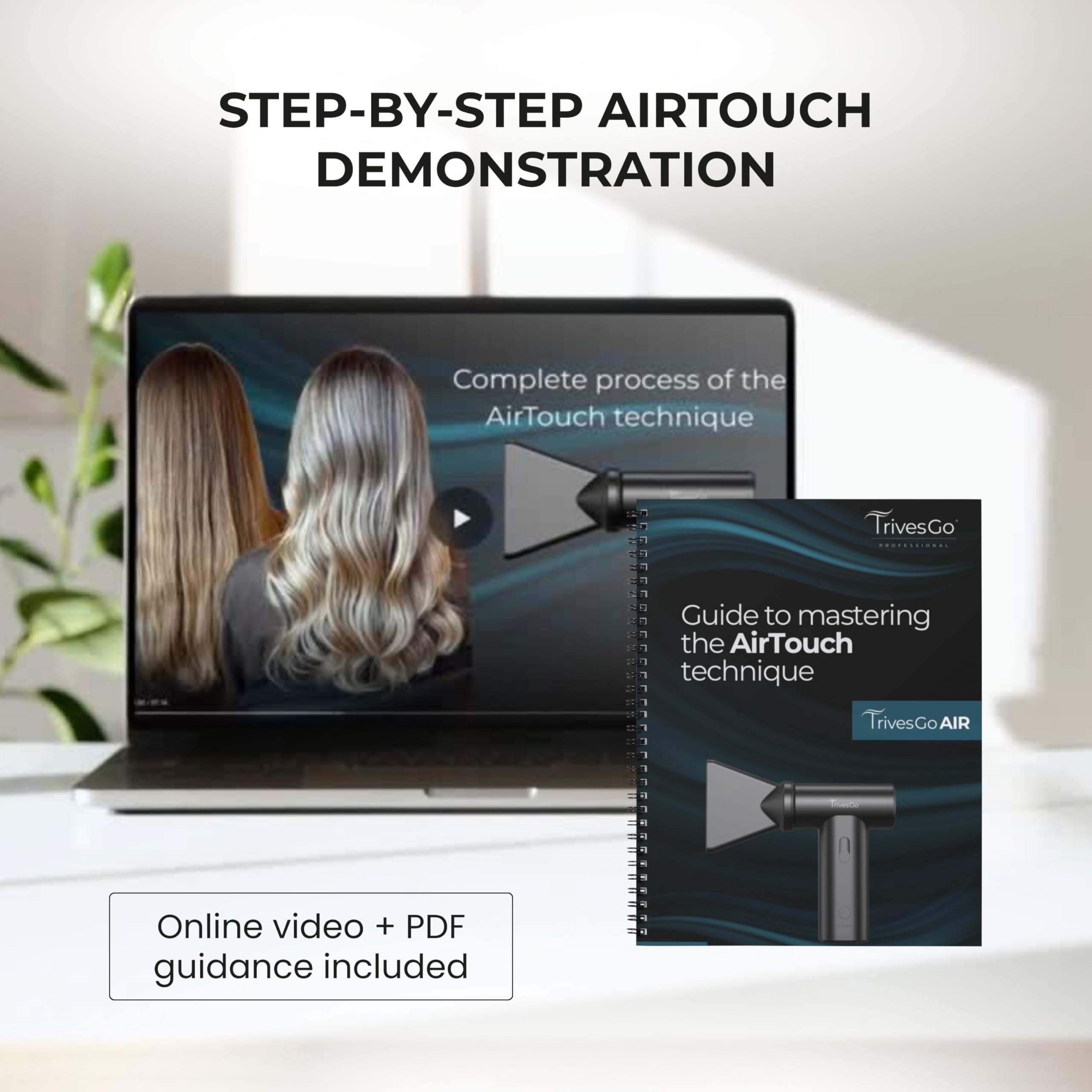 AIR Professional AirTouch Tool – Buse plate rotative pour AirTouch, balayage et mèches | Outil pneumatique de précision sans fil pour coloristes de cheveux | Comprend une poignée à cheveux et | Conçu spécifiquement pour les applications couleur AirTouch