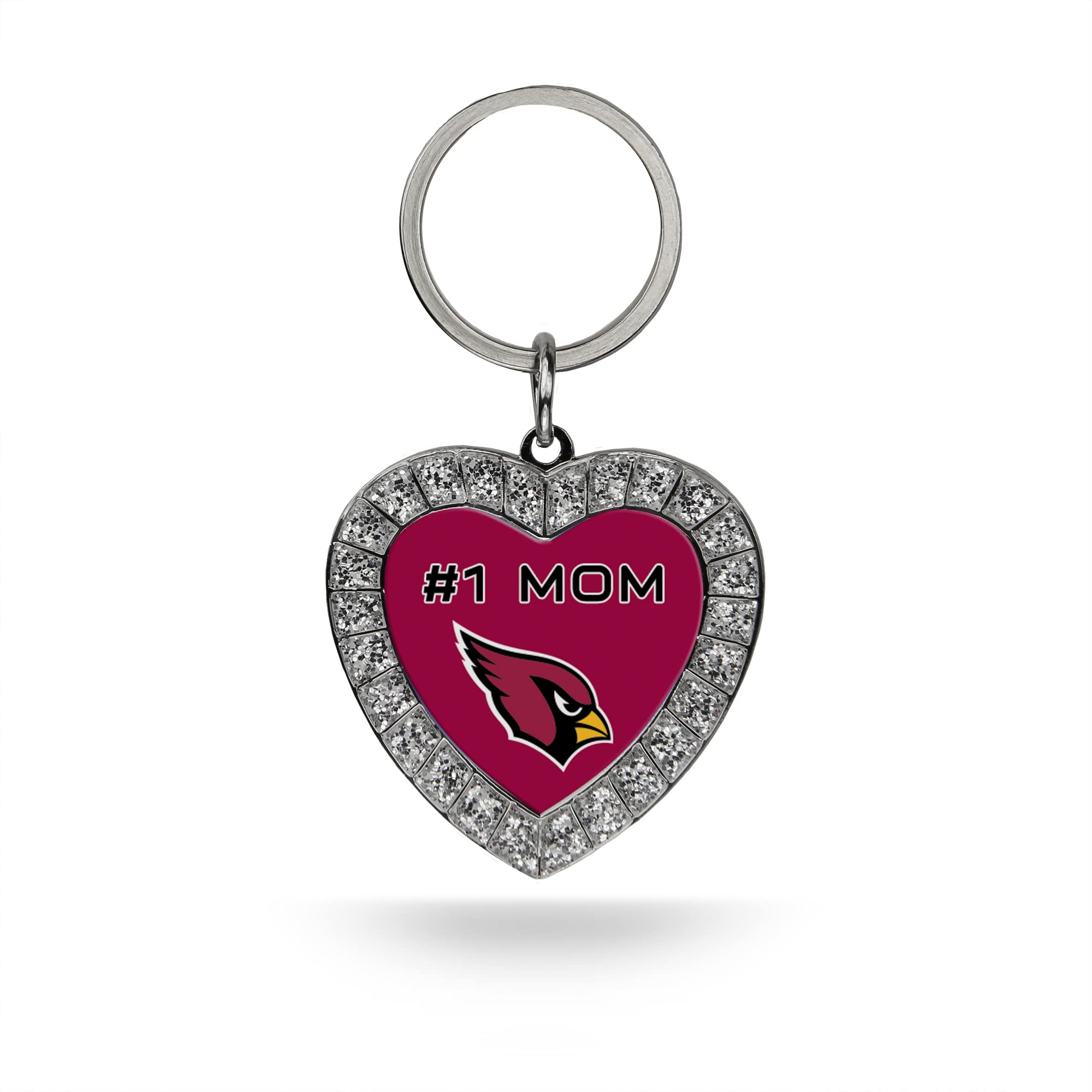 Rico Industries NFL Football Rhinestone Heart Keychain - Great Accessory