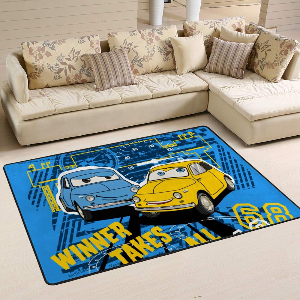 Grand tapis moyen de style tropical jungle avec imprimé flamant rose