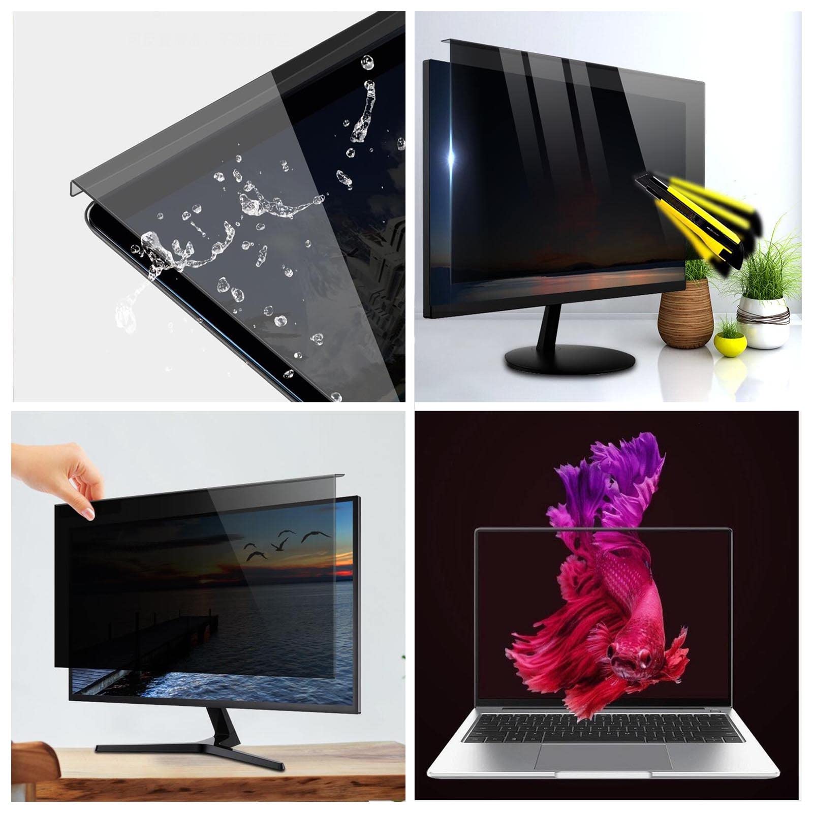 LIGUOYI Antis-Luce Blu Pellicola De Protezione per Laptop, Filtro Schermo Allevia L'affaticamento degli Occhi, Filtro Privacy per Monitor, Computer Premium Filtro Privacy AntiGraffio