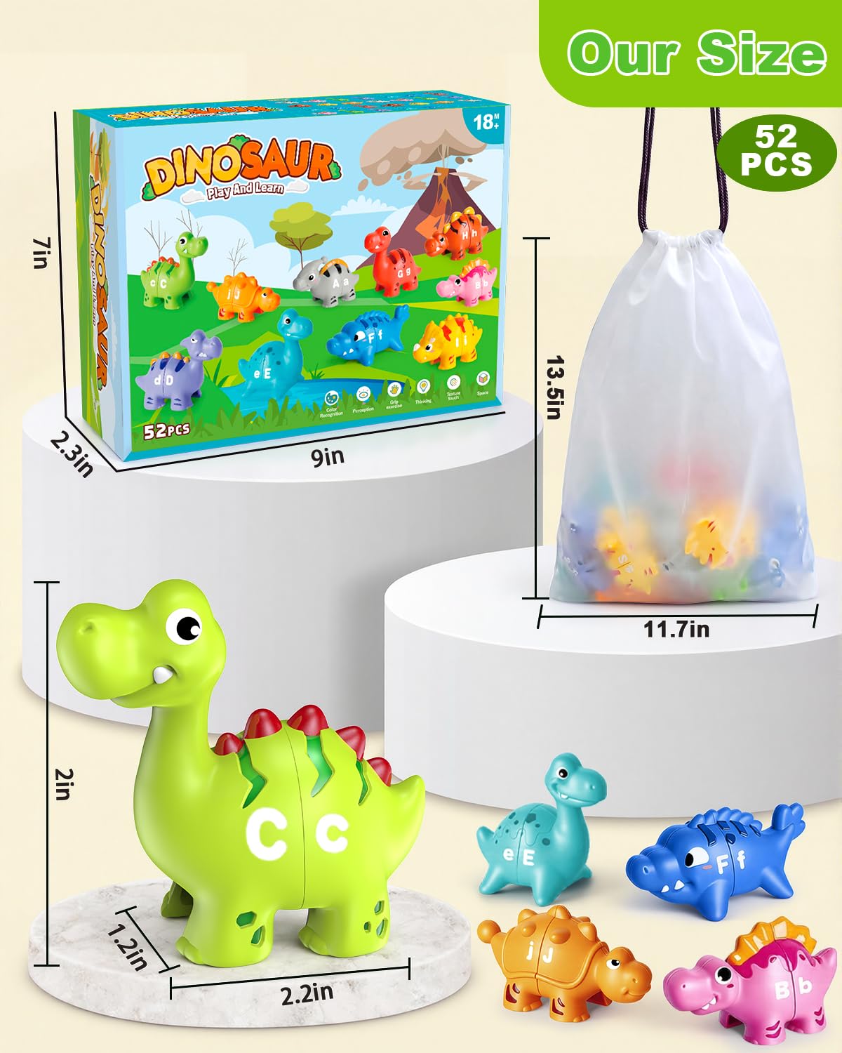 Dinosaur Alphabet Toys for Toddlers - Learn Letters! -6