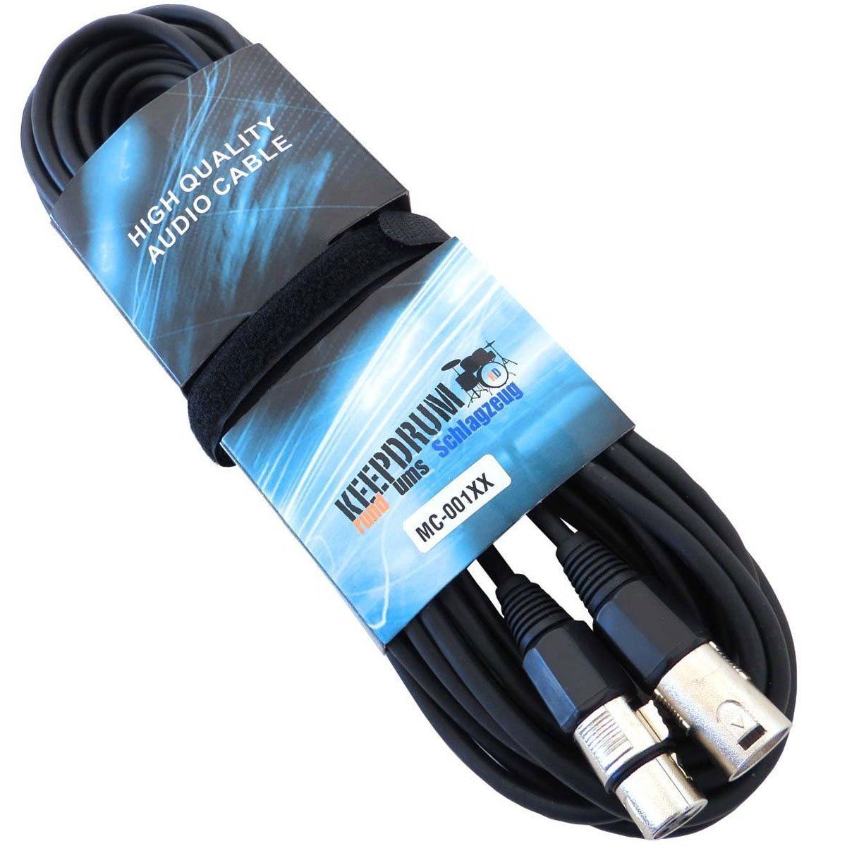 keepdrum Mikrofonkabel 15m XLR Male/XLR Female 4 Stück
