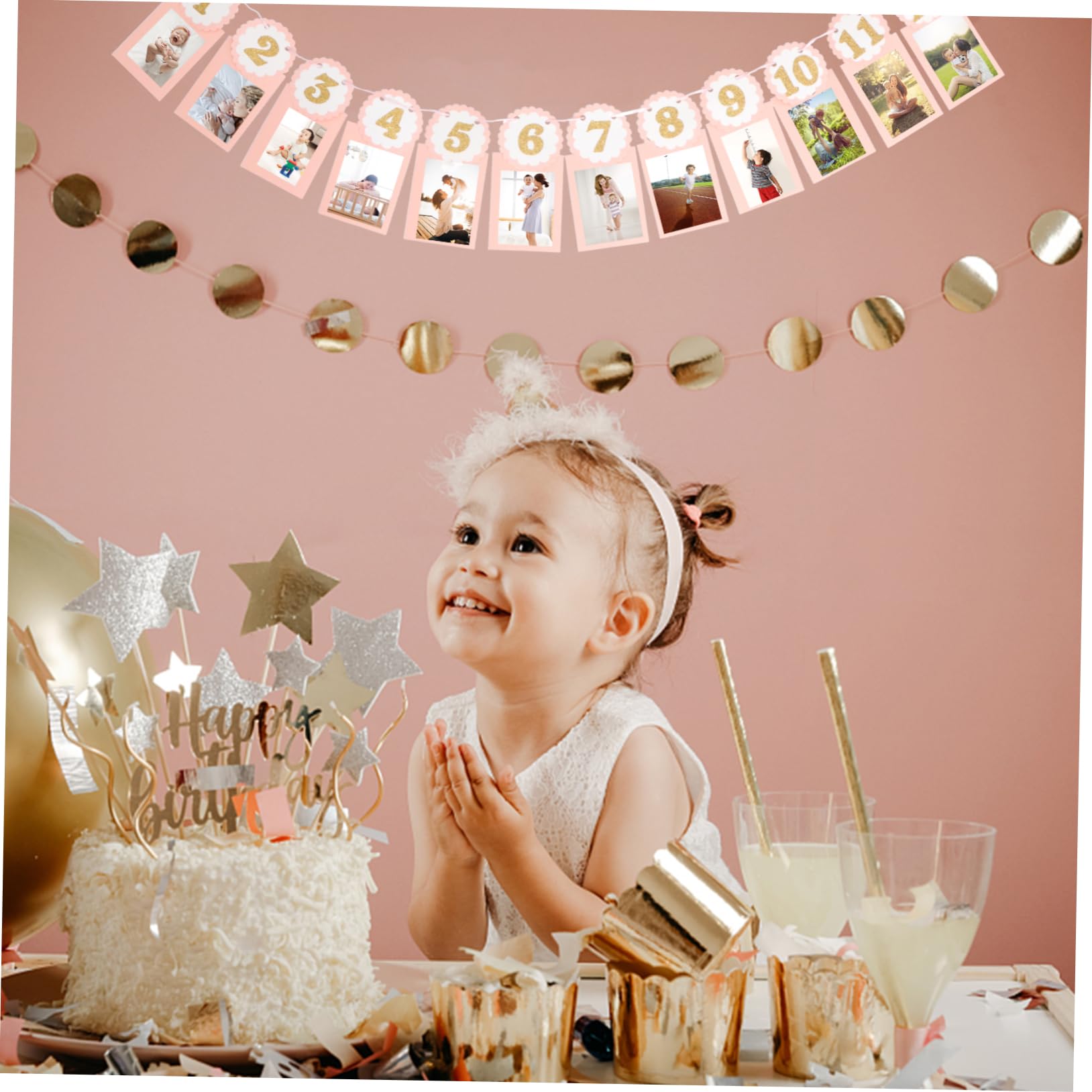 Alasum 3piezas Banderines Para Cumpleaños Diseño De Guirnalda Para Primer Cumpleaños y Shower Infantiles