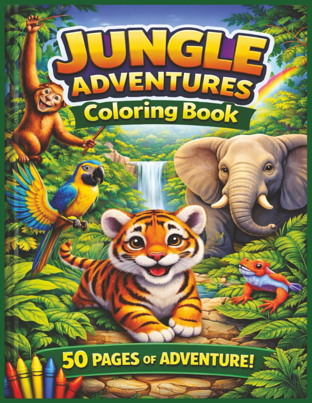 Jungle Adventure Coloring Book for Kids: Adorable Jungle Animals, Tropical Rainforest Adventures, and Fun Coloring Pages for Boys and Girls Ages 4–8 ... Creativity (Color Nest Coloring Adventures)