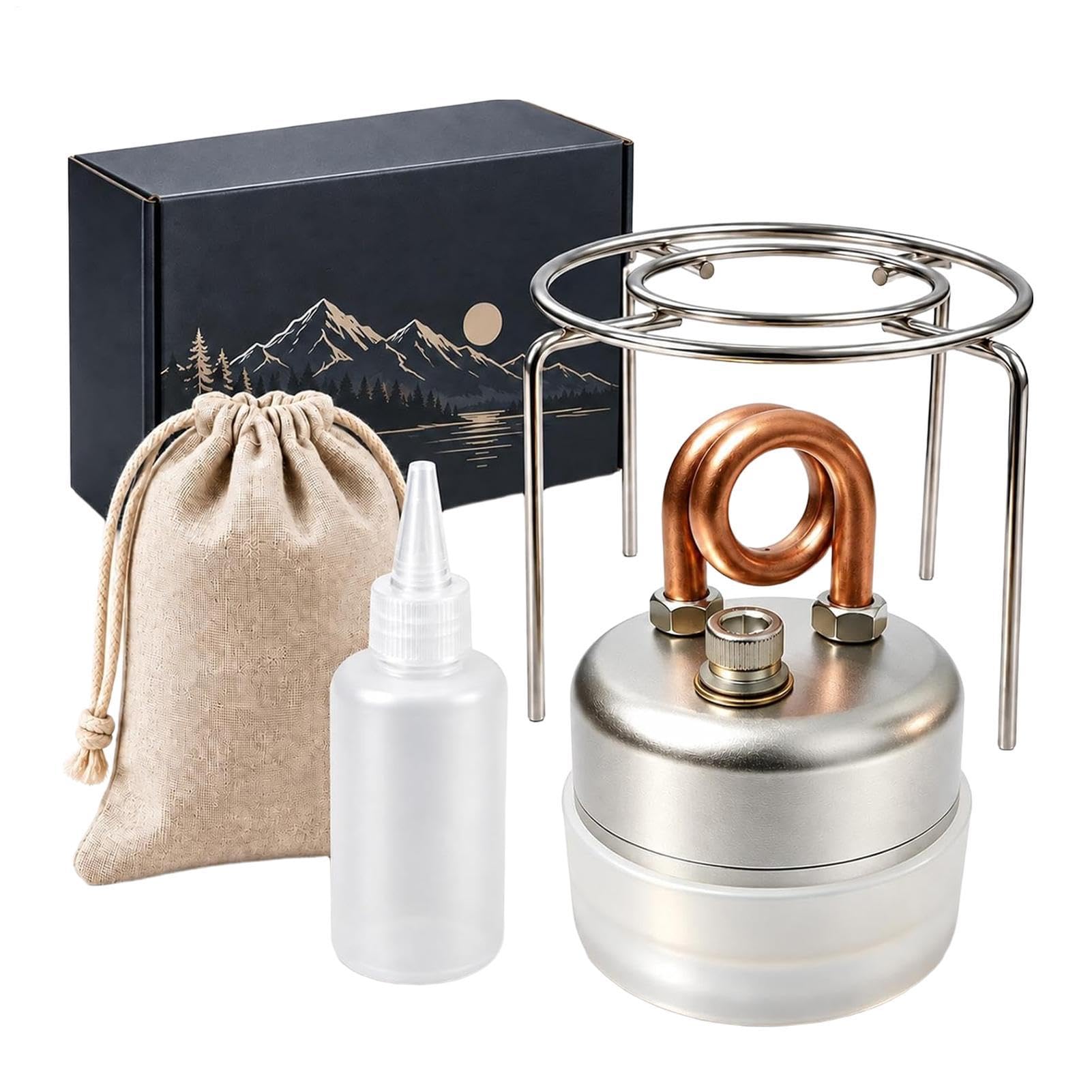 Alkohol-Campingkocher Outdoor Kochen mit Windschutz, Topfständer | Für den Innen- und Außenbereich Spiritusbrenner Kocher Für Backpacking Picknick Abenteuer Kaffeezubereitung Kochen
