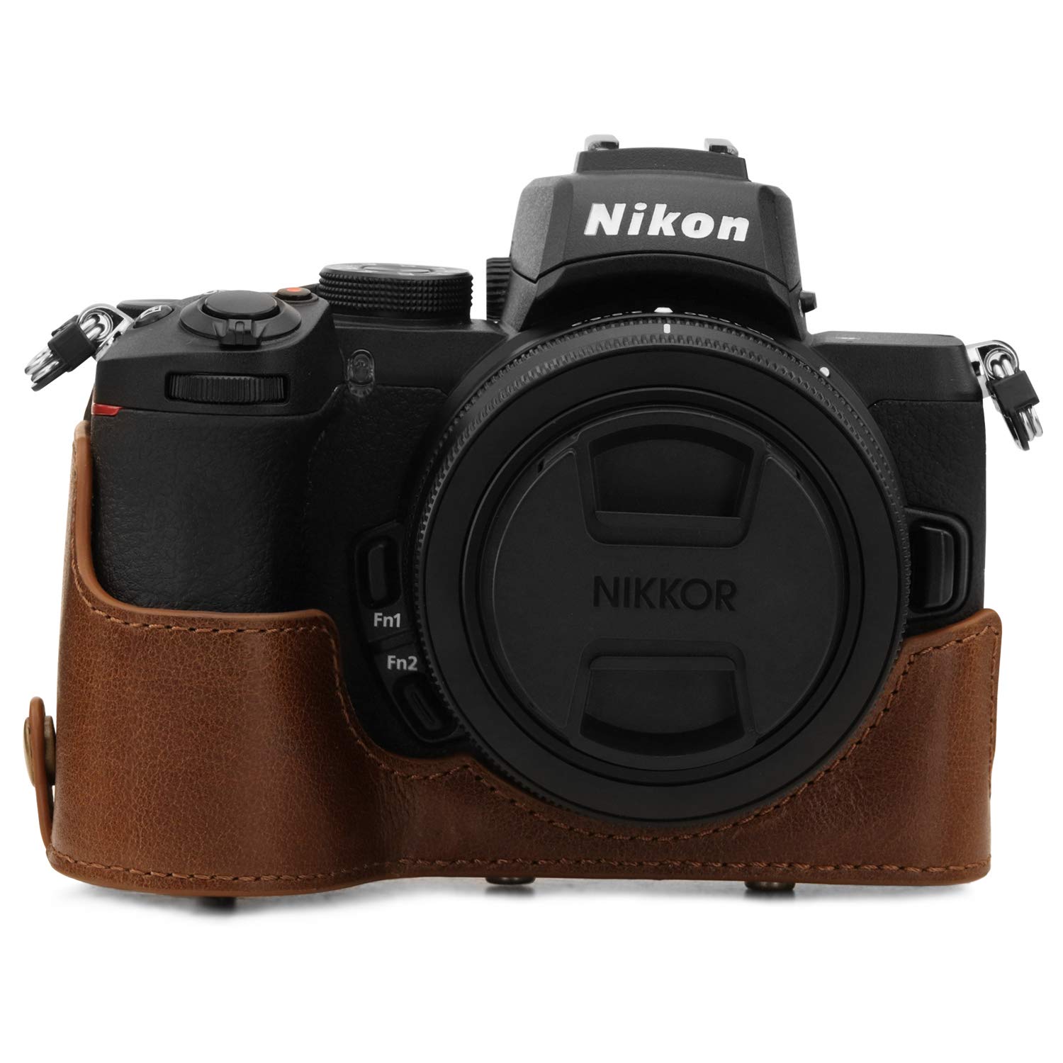 MegaGear Kameratasche aus echtem Leder, kompatibel mit Nikon Z50 (16–50 mm)