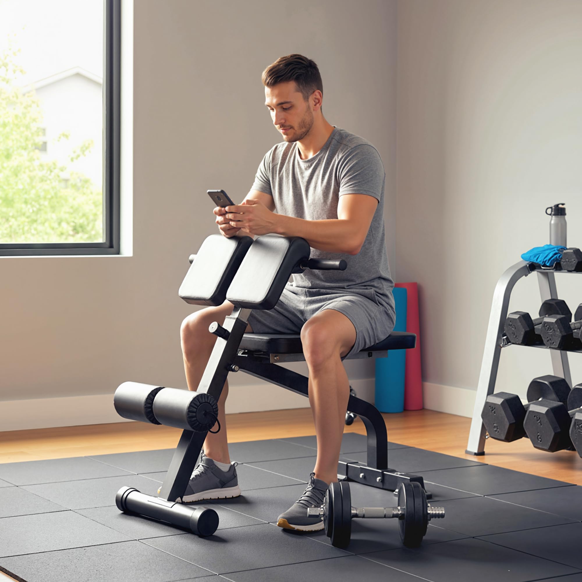 SPORTNOW składana ławka do hantli, wielofunkcyjna ławka treningowa z 10-stopniową regulacją wysokości, skośna ławka do treningu całego ciała, trener brzucha, ławka fitness do 150 kg, do domu i siłowni