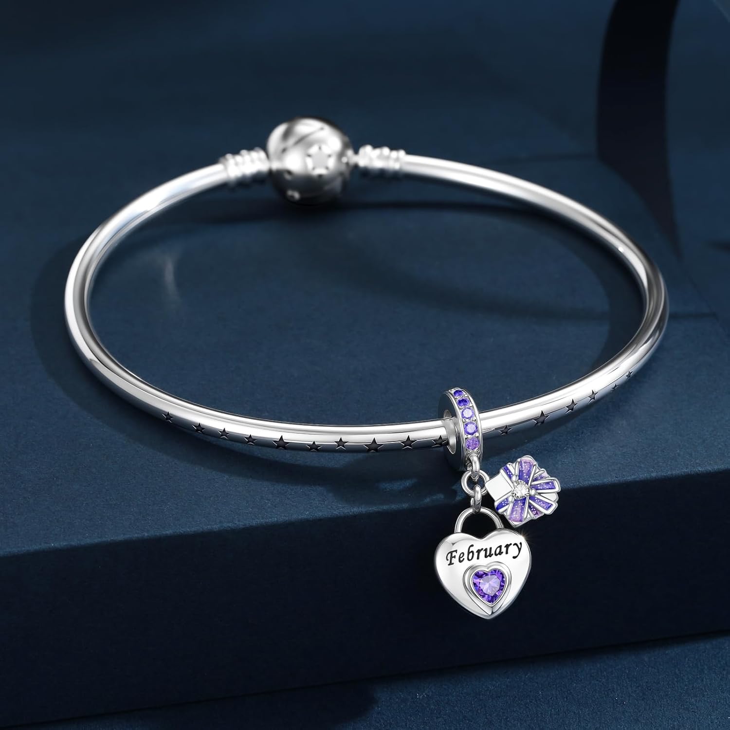 HappyStar 925 Sterling Silver Happy Birthday Bead Charm Love Heart Shape Birthstone Charms for Bracelets Dangle Pendant with 5A Cubic Zirconia Compatible Pandora Bracelets Jewelry Gift for Women - Image 7