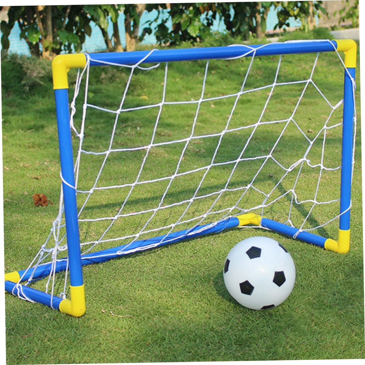 Outanaya Portable Foldable Soccer Goal Plastic Mini Football Gate for Outdoor Indoor Training Lightweight Collapsible Goal Net for Youth Sports Equipment