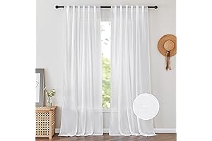 PONY DANCE Sheer White Curtains 90 Inches Long: Graceful Window Coverings for a Brighter Abode